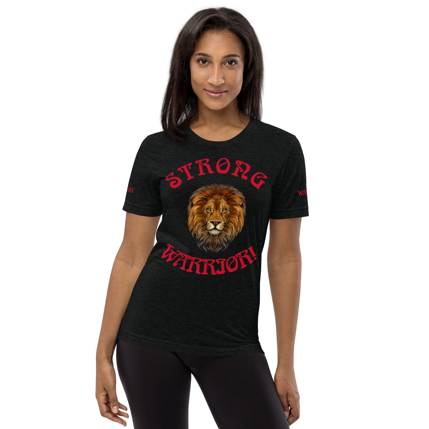 “STRONG WARRIOR!”WOMEN’S TRI-BLEND Short Sleeve T-Shirt W/Red Font