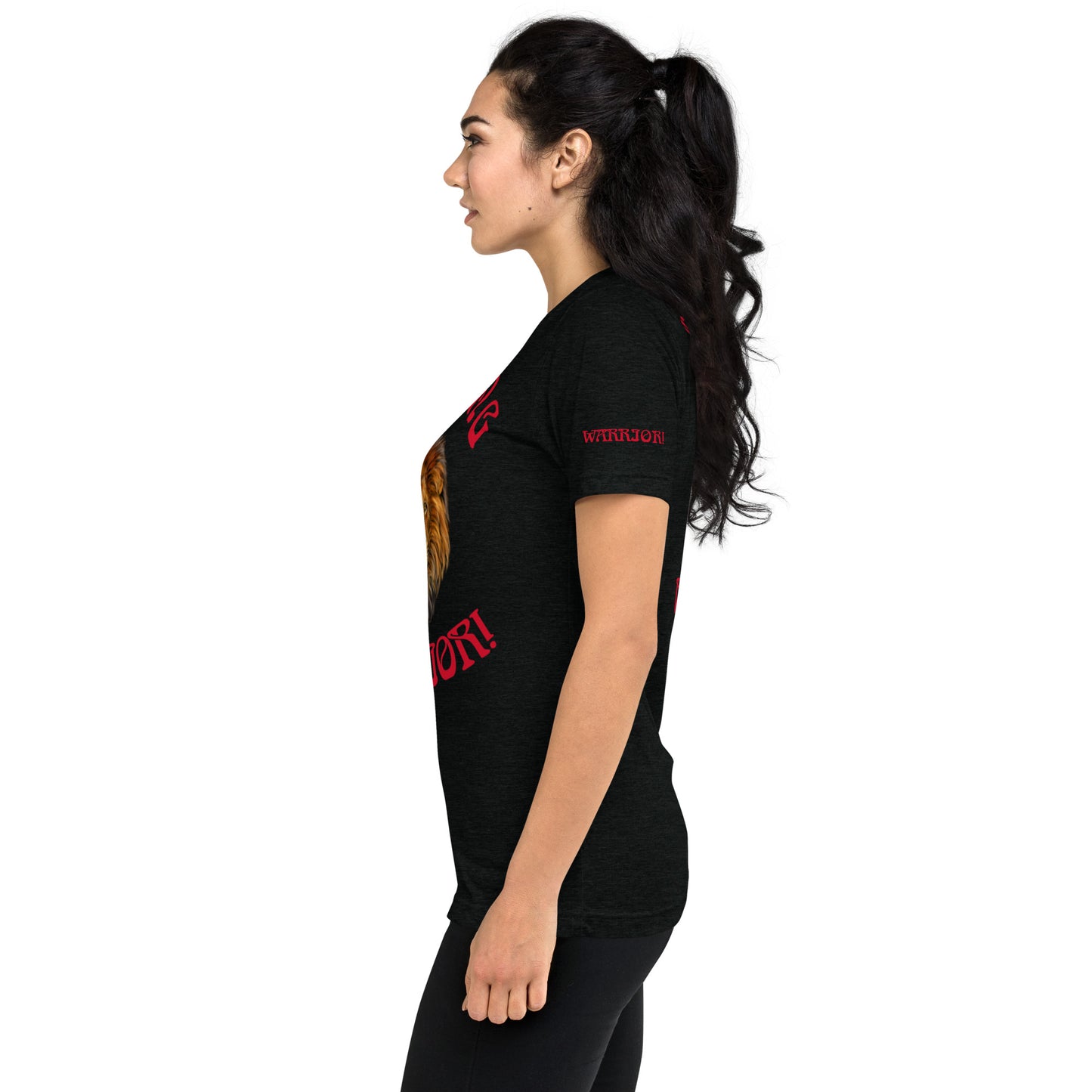 “STRONG WARRIOR!”WOMEN’S TRI-BLEND Short Sleeve T-Shirt W/Red Font