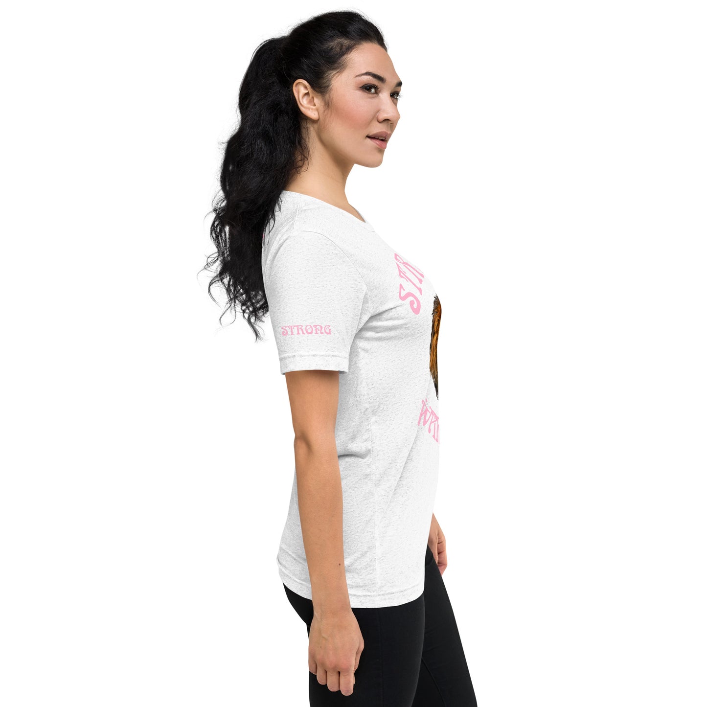 “STRONG WARRIOR!”WOMEN’S TRI-BLEND Short Sleeve T-Shirt W/Cotton Candy Font