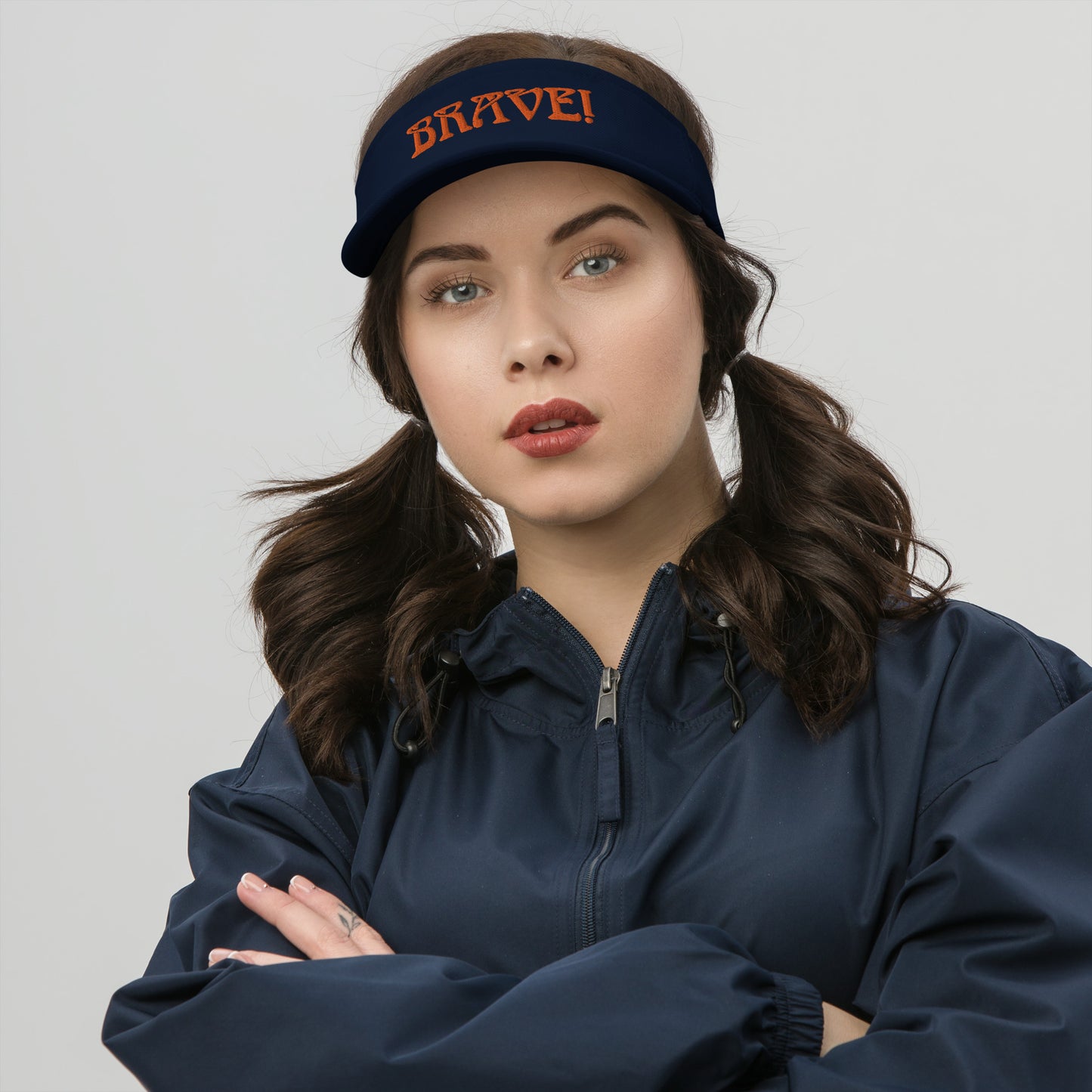 “BRAVE!”Visor W/Orange Font