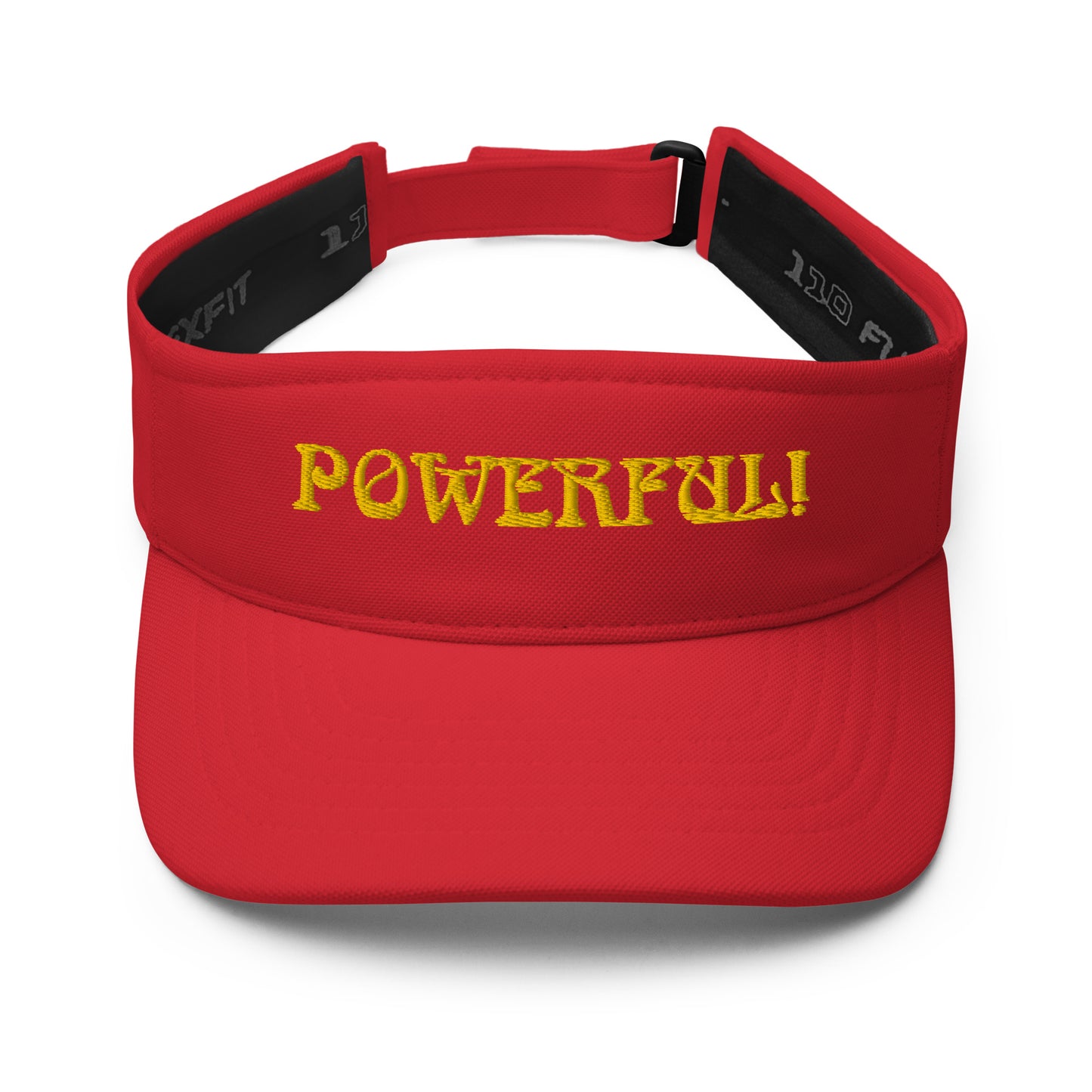 “POWERFUL!”Visor W/Yellow Font