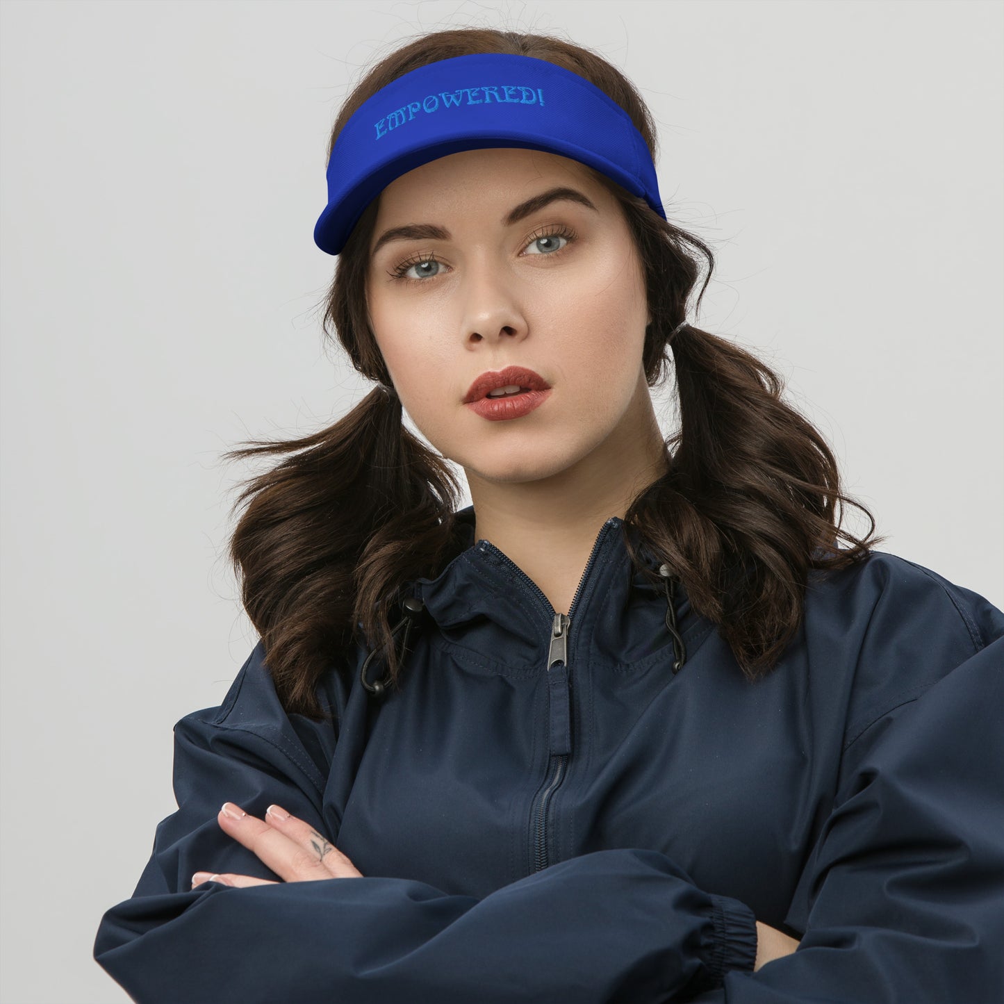 “EMPOWERED!"Visor W/SkyBlue Font
