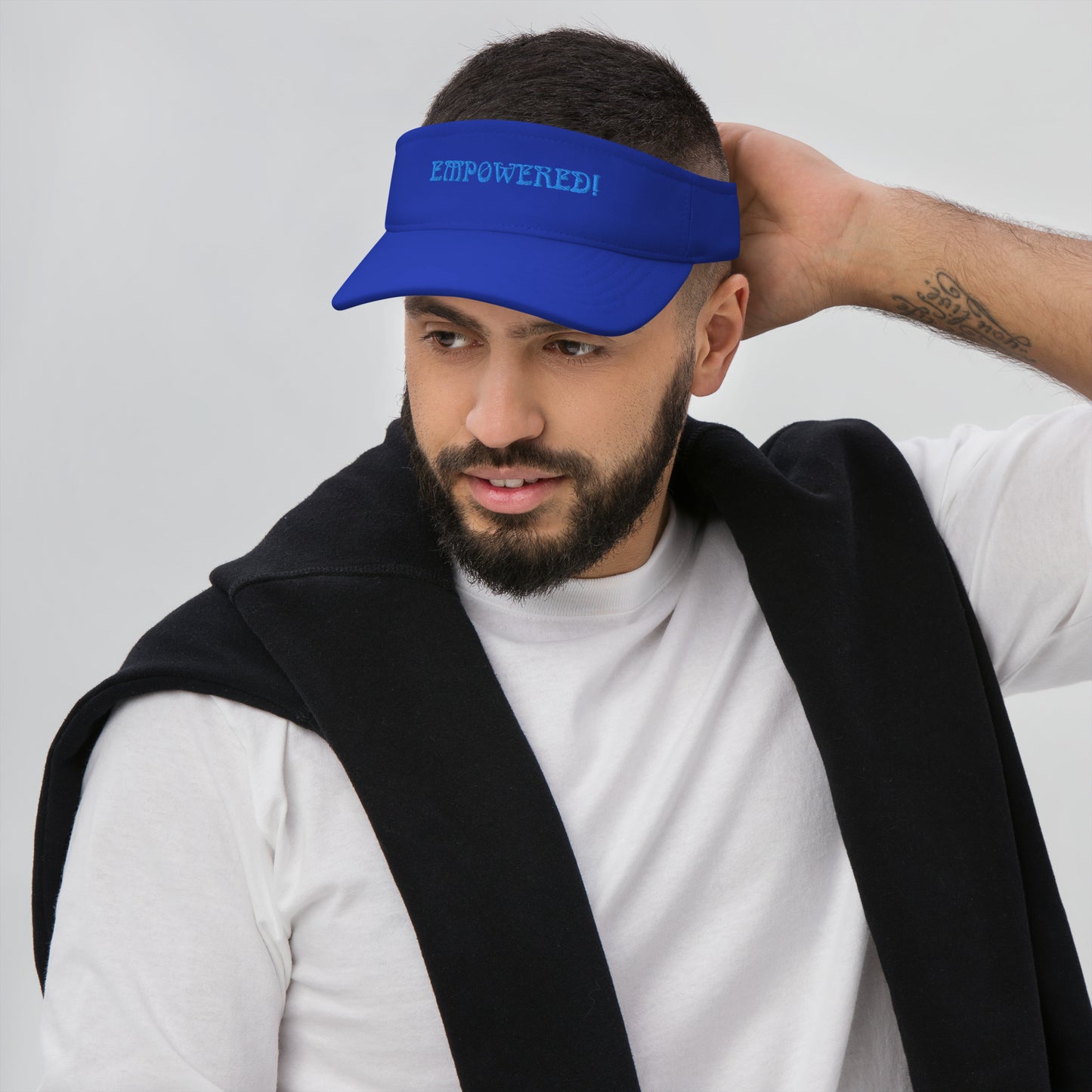 “EMPOWERED!"Visor W/SkyBlue Font