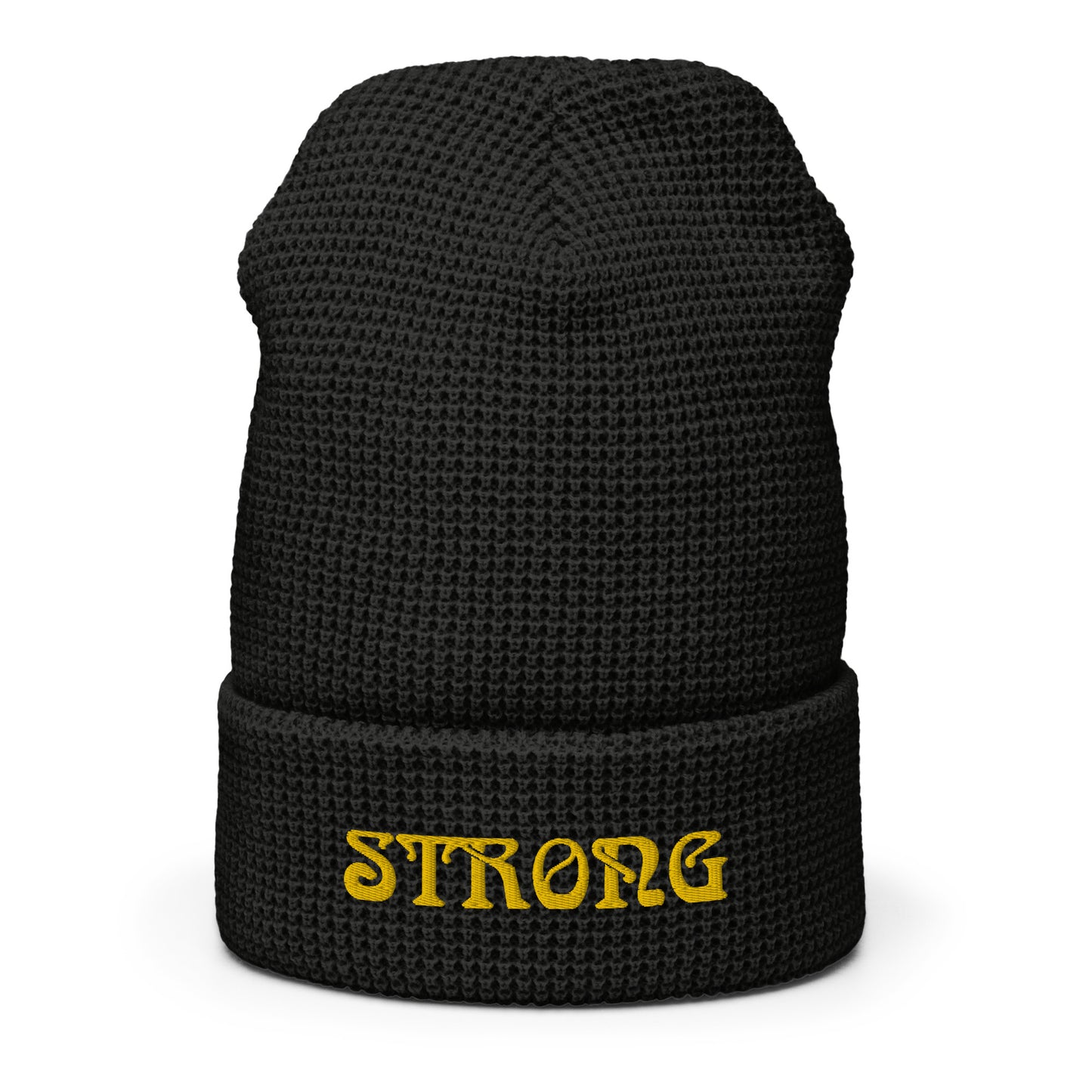 “STRONG”Waffle Beanie W/Yellow Font