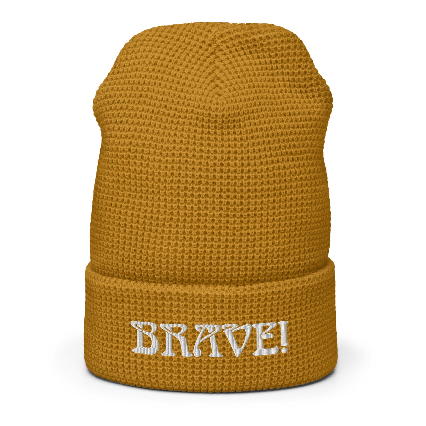 “BRAVE!”Waffle Beanie W/White Font