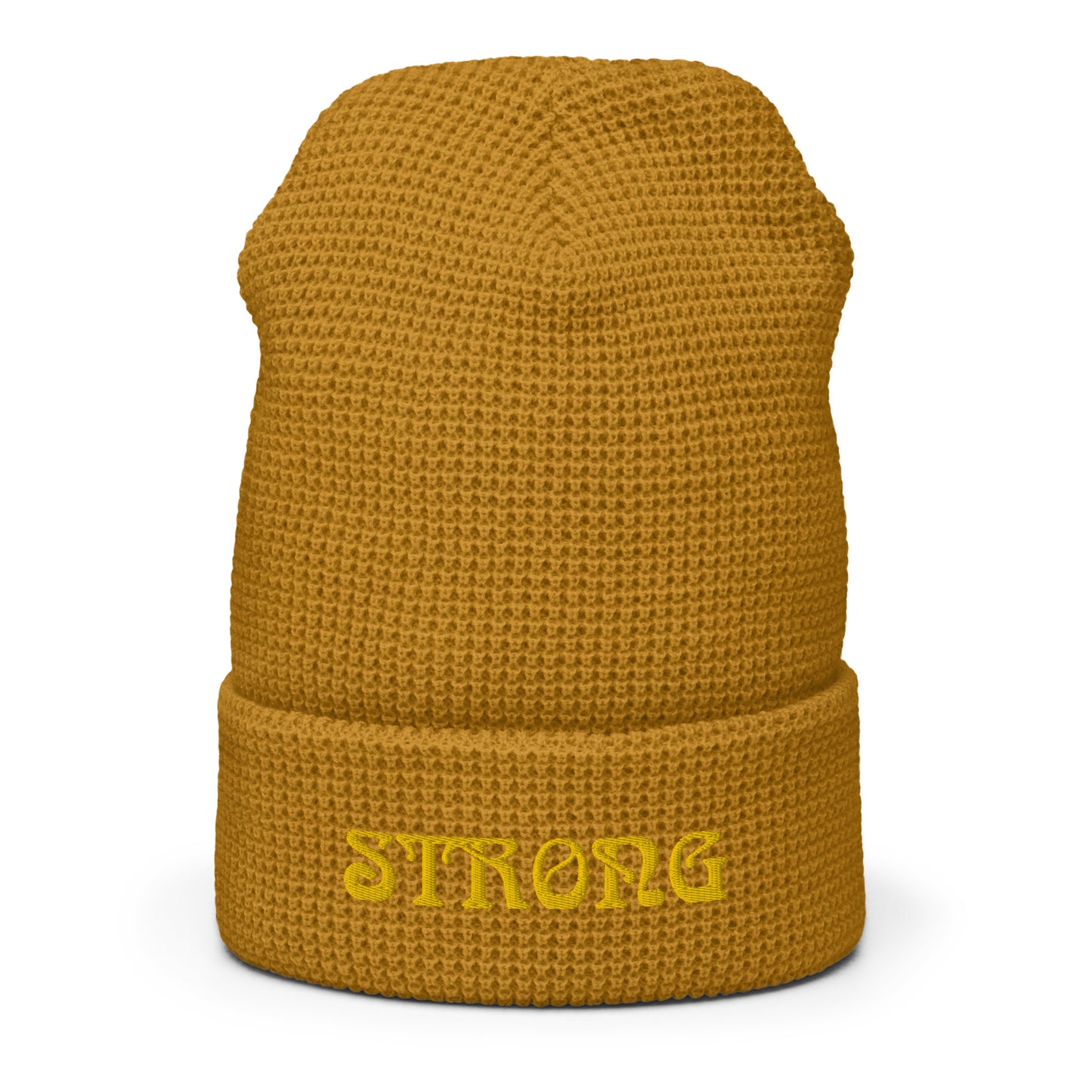 “STRONG”Waffle Beanie W/Yellow Font