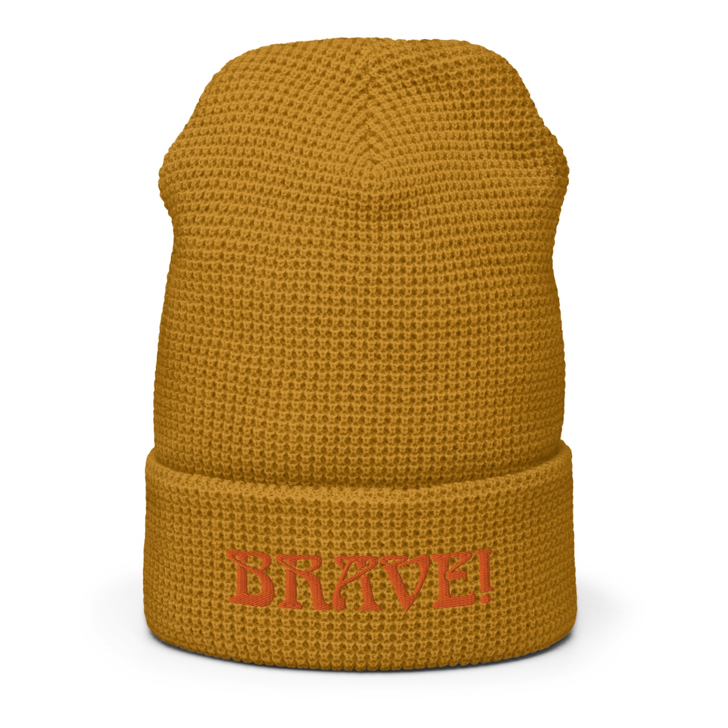 “BRAVE!”Waffle Beanie W/Orange Font