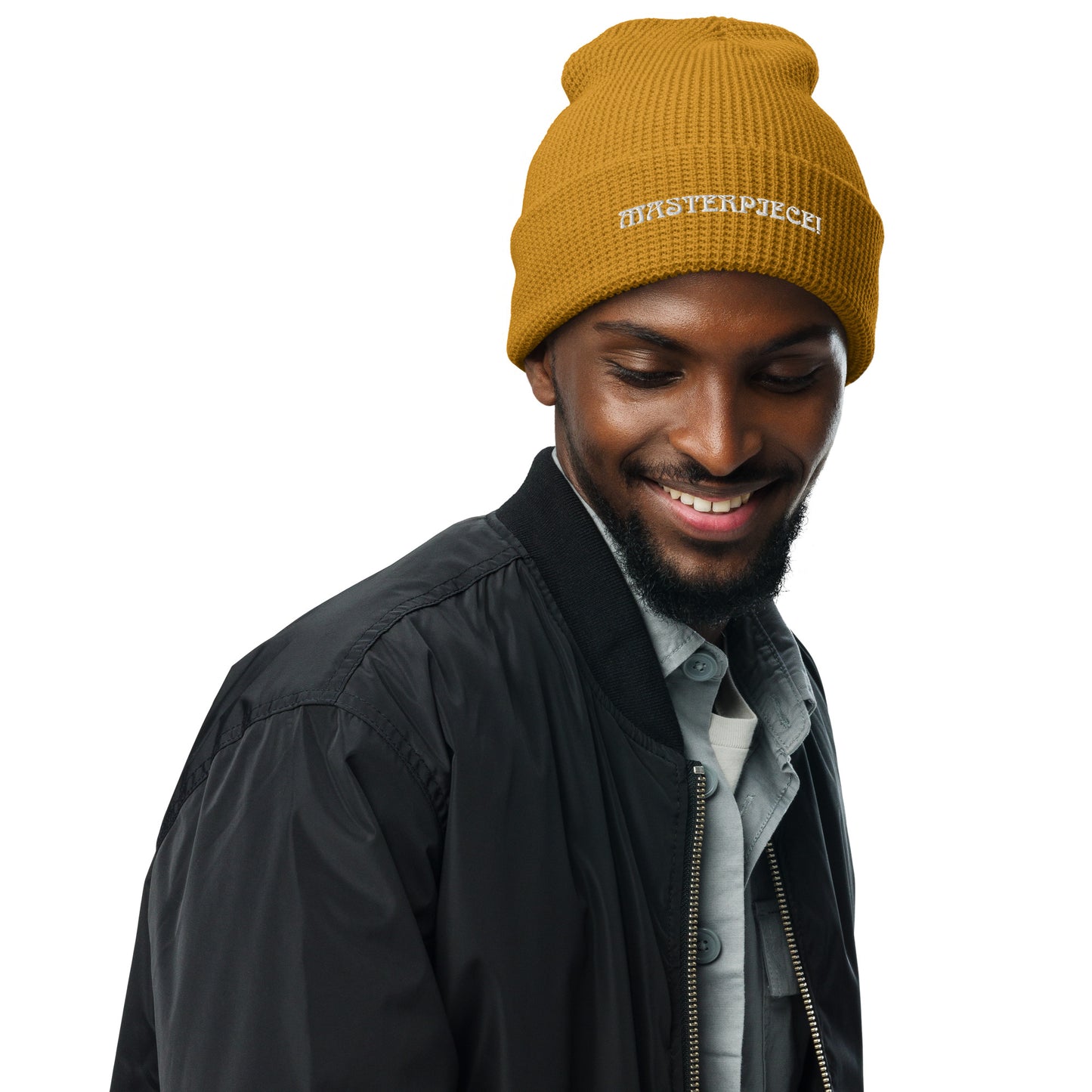 “MASTERPIECE!”Waffle Beanie W/White Font
