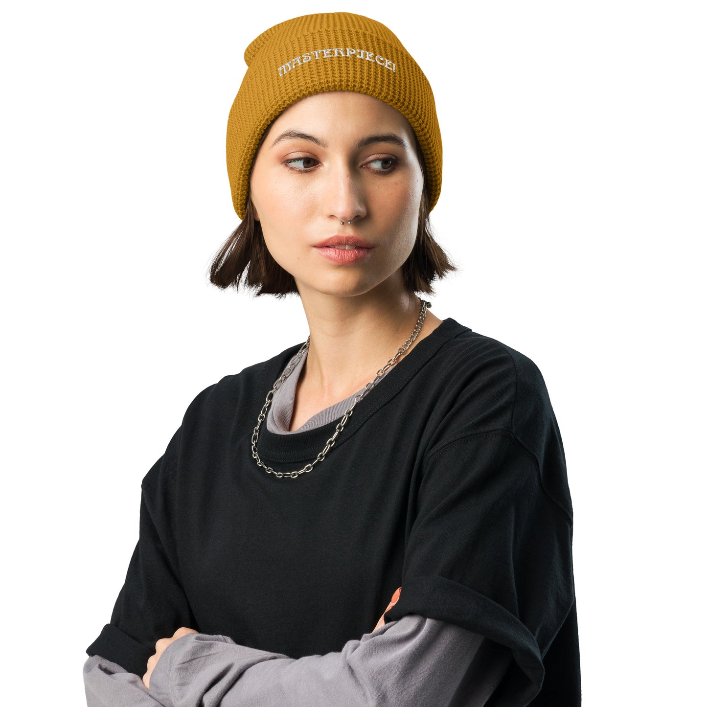 “MASTERPIECE!”Waffle Beanie W/White Font