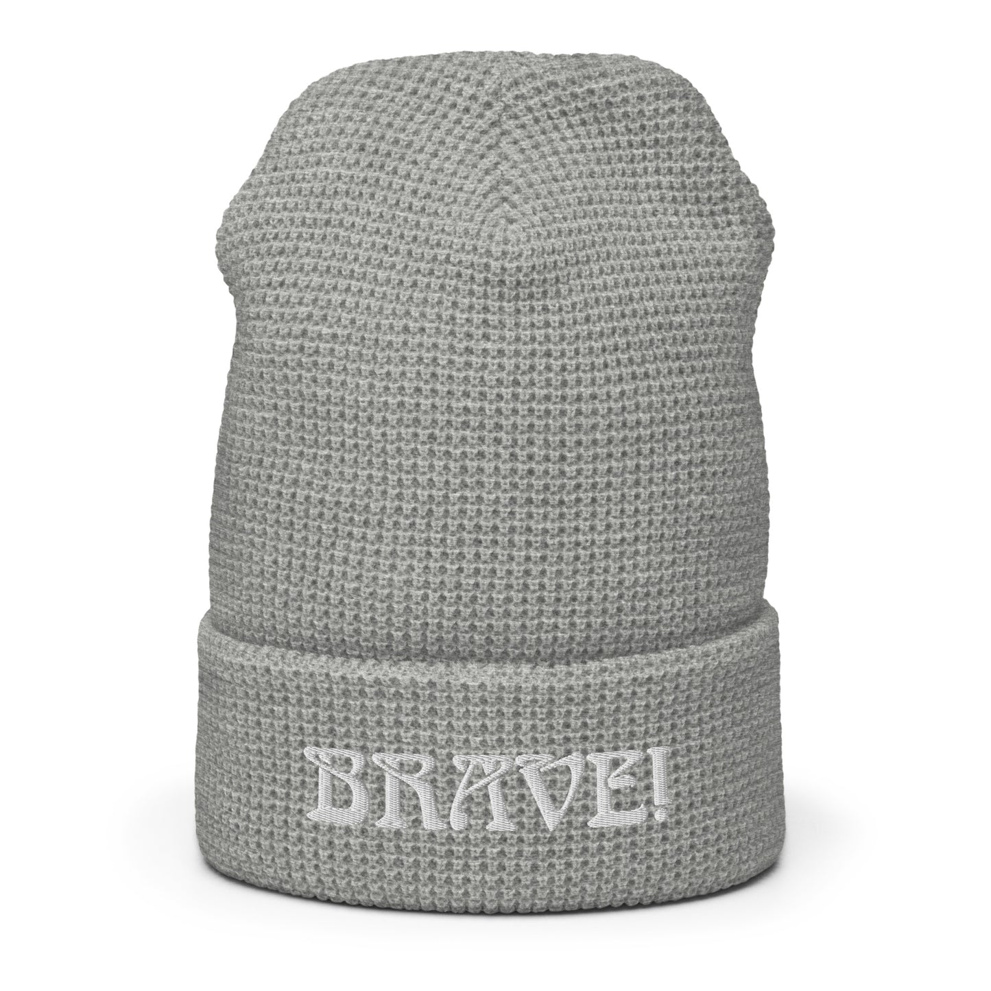 “BRAVE!”Waffle Beanie W/White Font