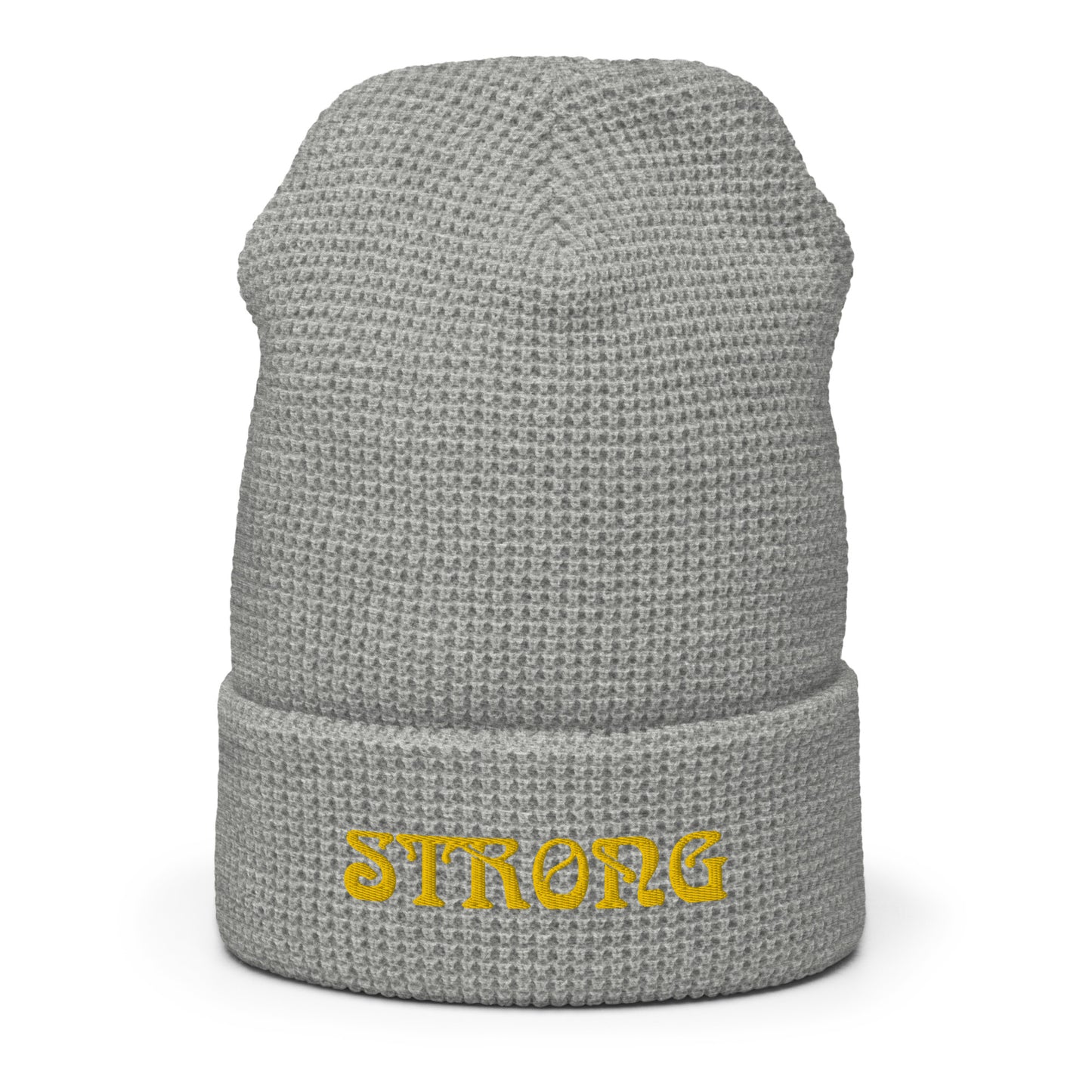 “STRONG”Waffle Beanie W/Yellow Font