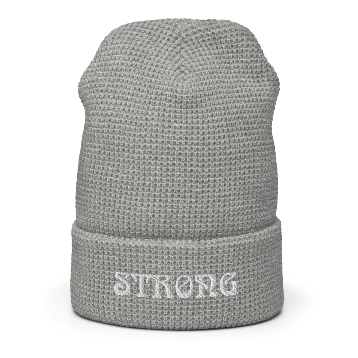 “STRONG”Waffle Beanie W/White Font