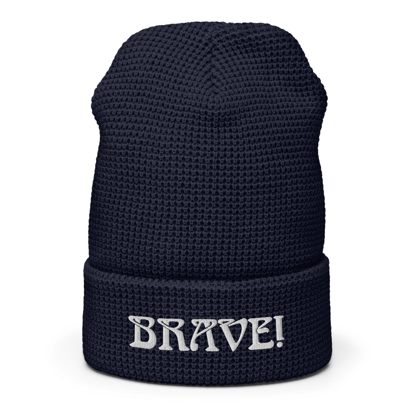 “BRAVE!”Waffle Beanie W/White Font