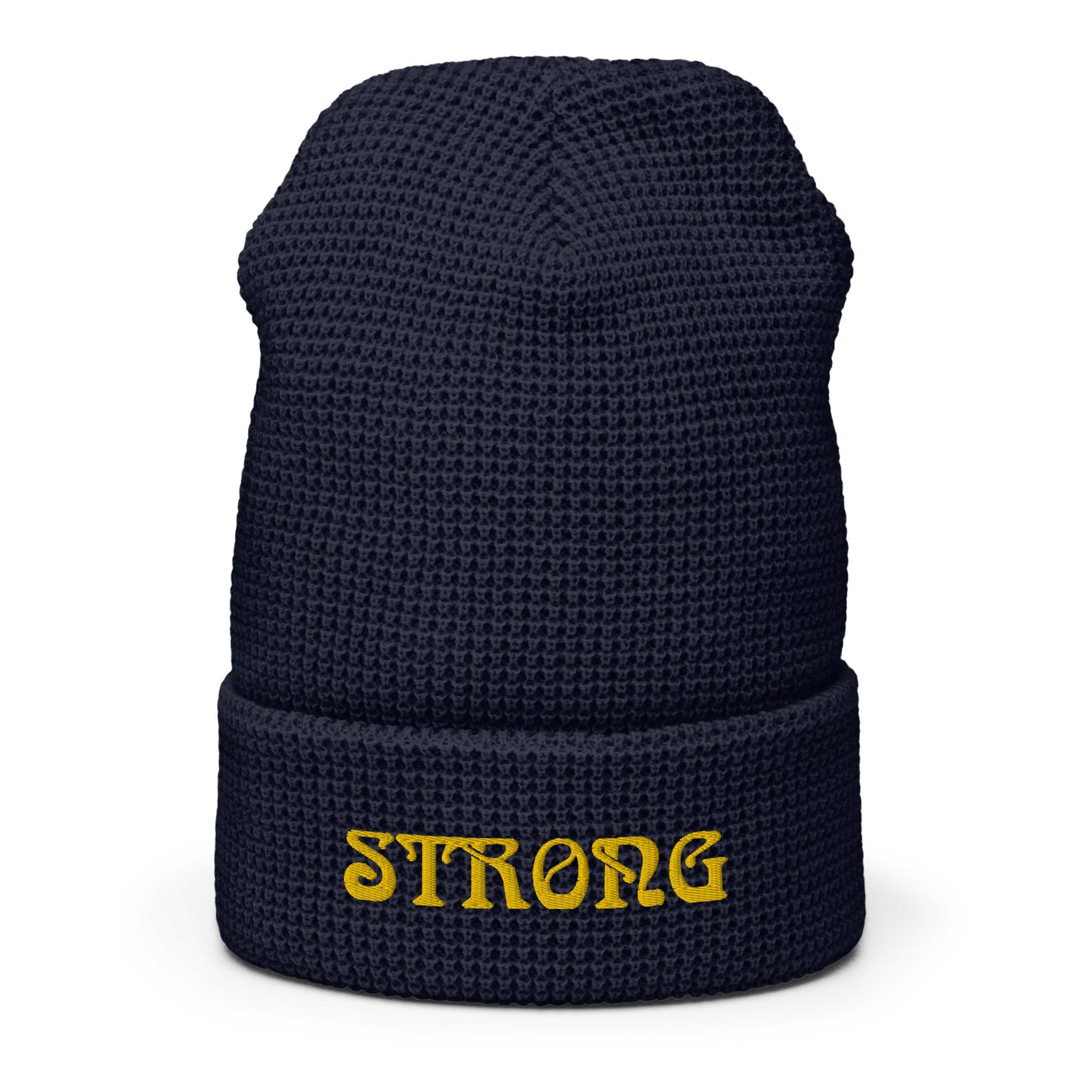 “STRONG”Waffle Beanie W/Yellow Font