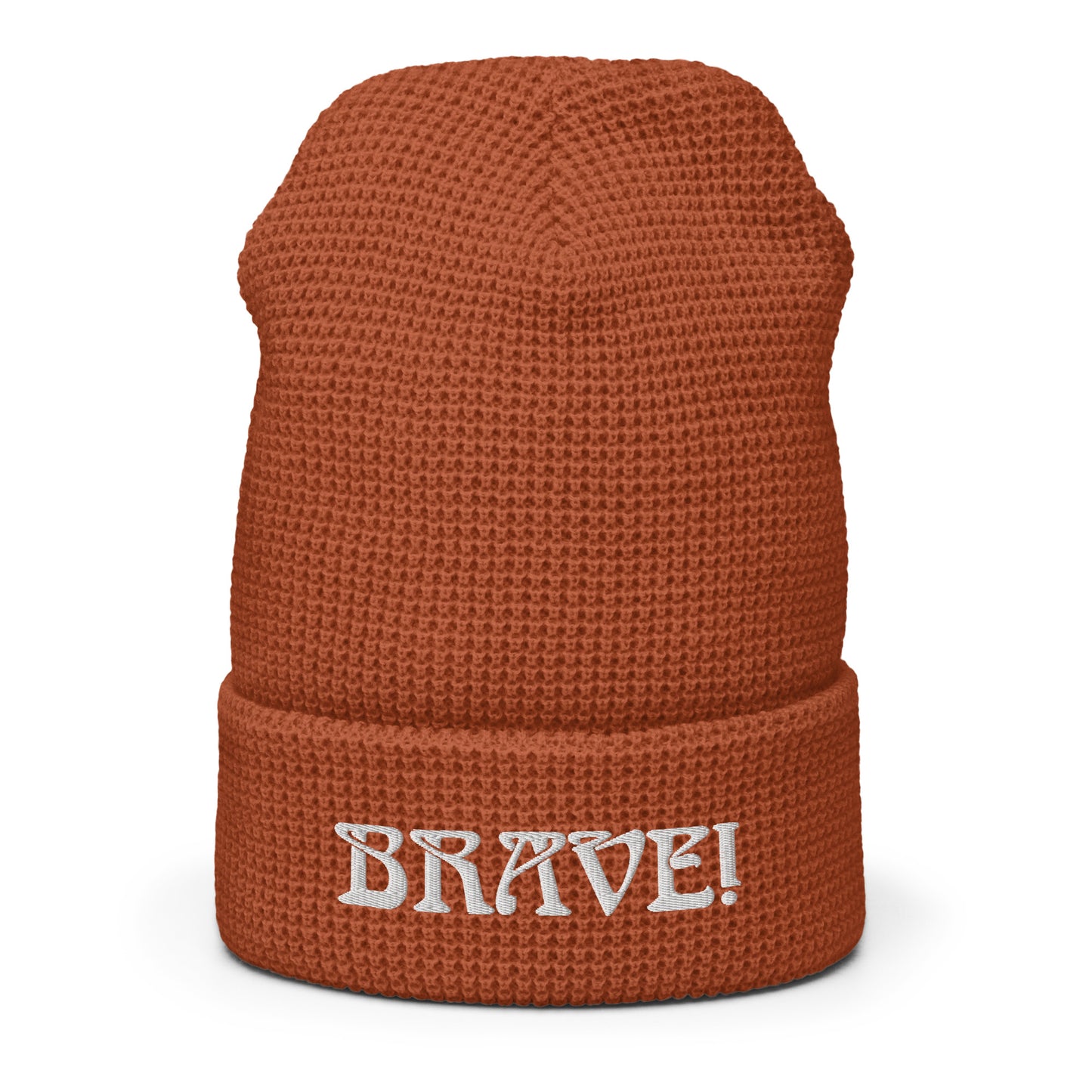 “BRAVE!”Waffle Beanie W/White Font