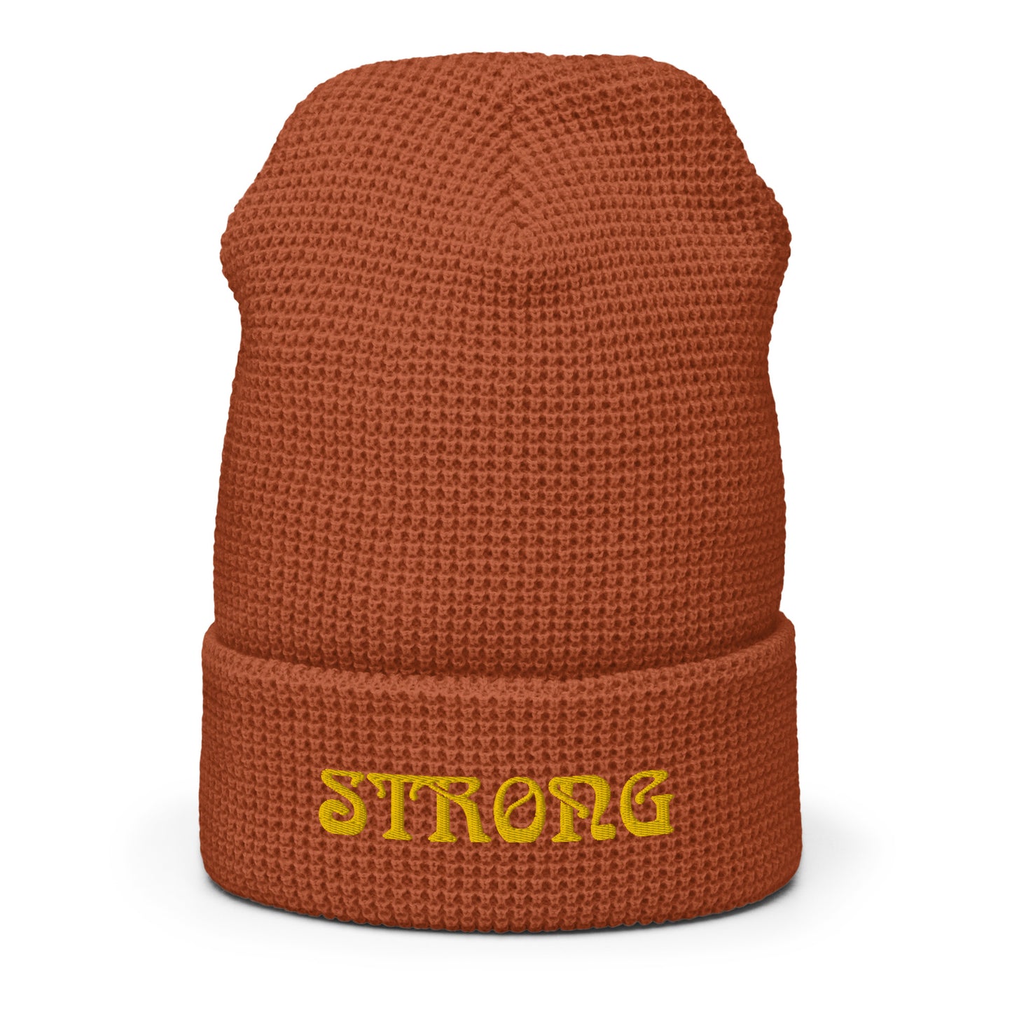 “STRONG”Waffle Beanie W/Yellow Font