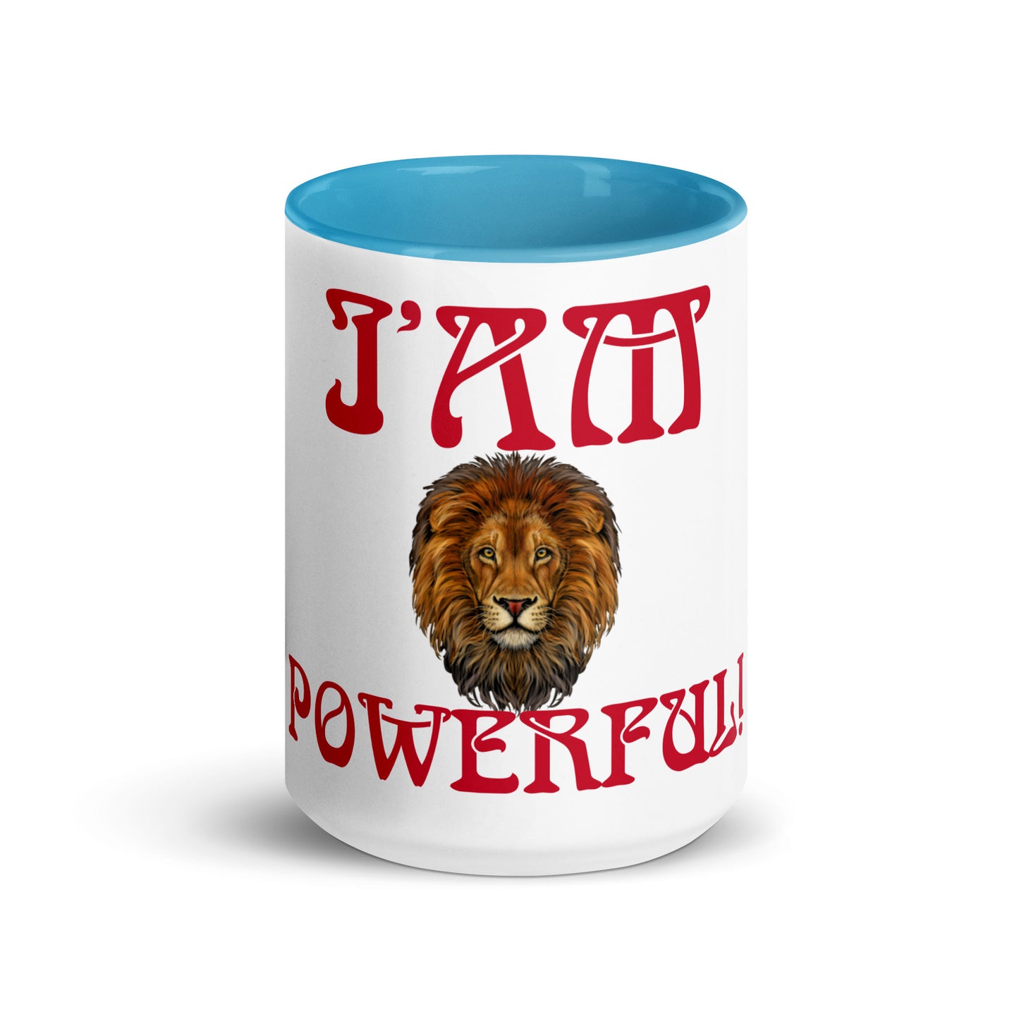 “I’AM POWERFUL!”Mug with Color Inside W/Red Font