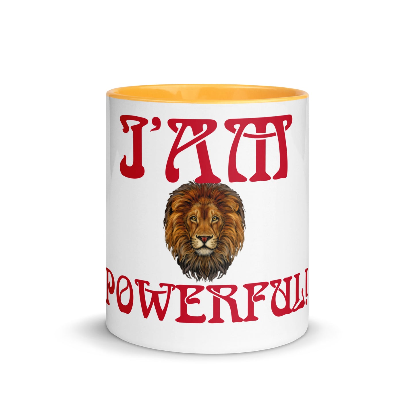 “I’AM POWERFUL!”Mug with Color Inside W/Red Font