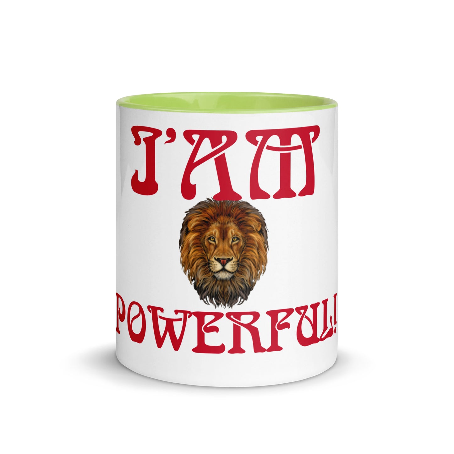 “I’AM POWERFUL!”Mug with Color Inside W/Red Font