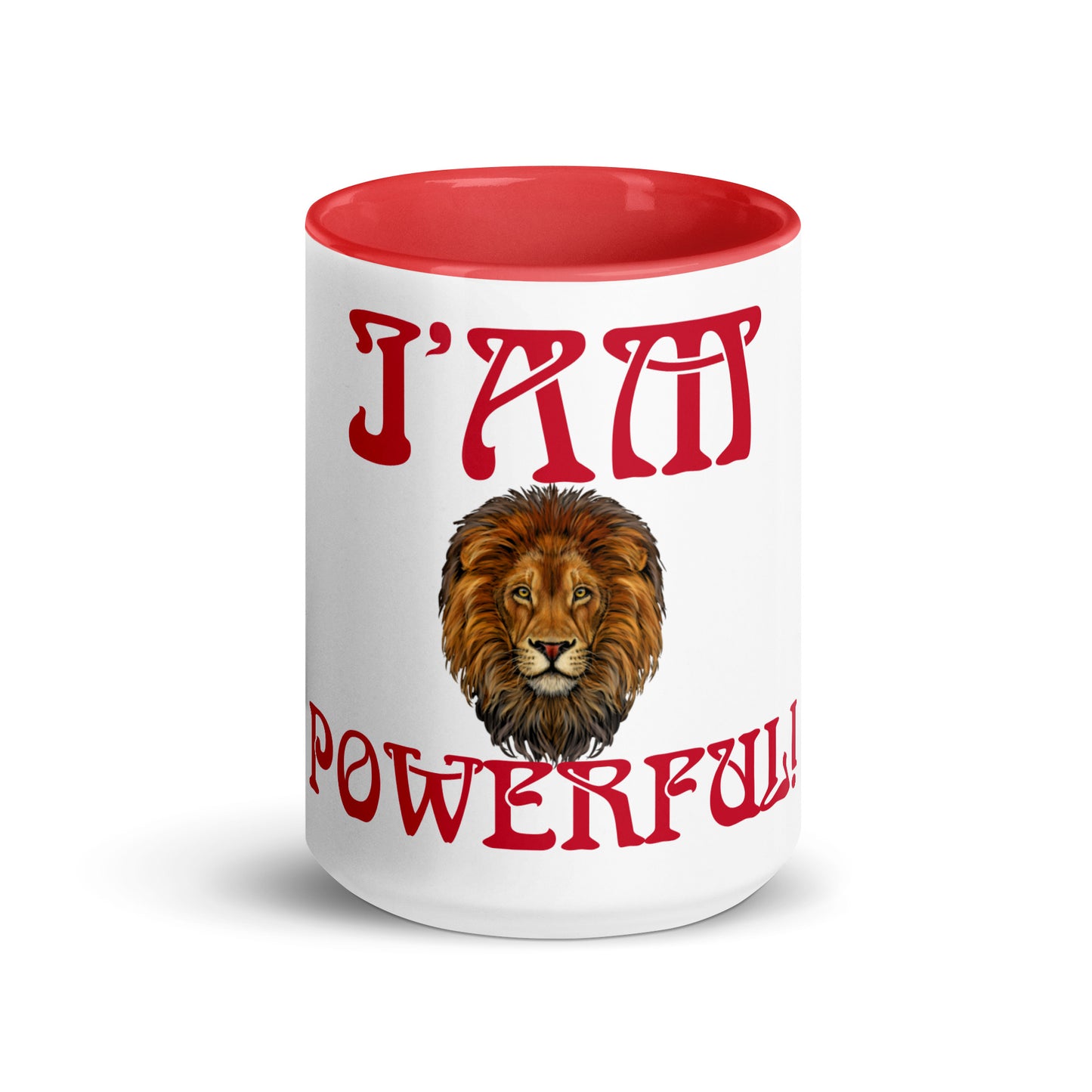 “I’AM POWERFUL!”Mug with Color Inside W/Red Font