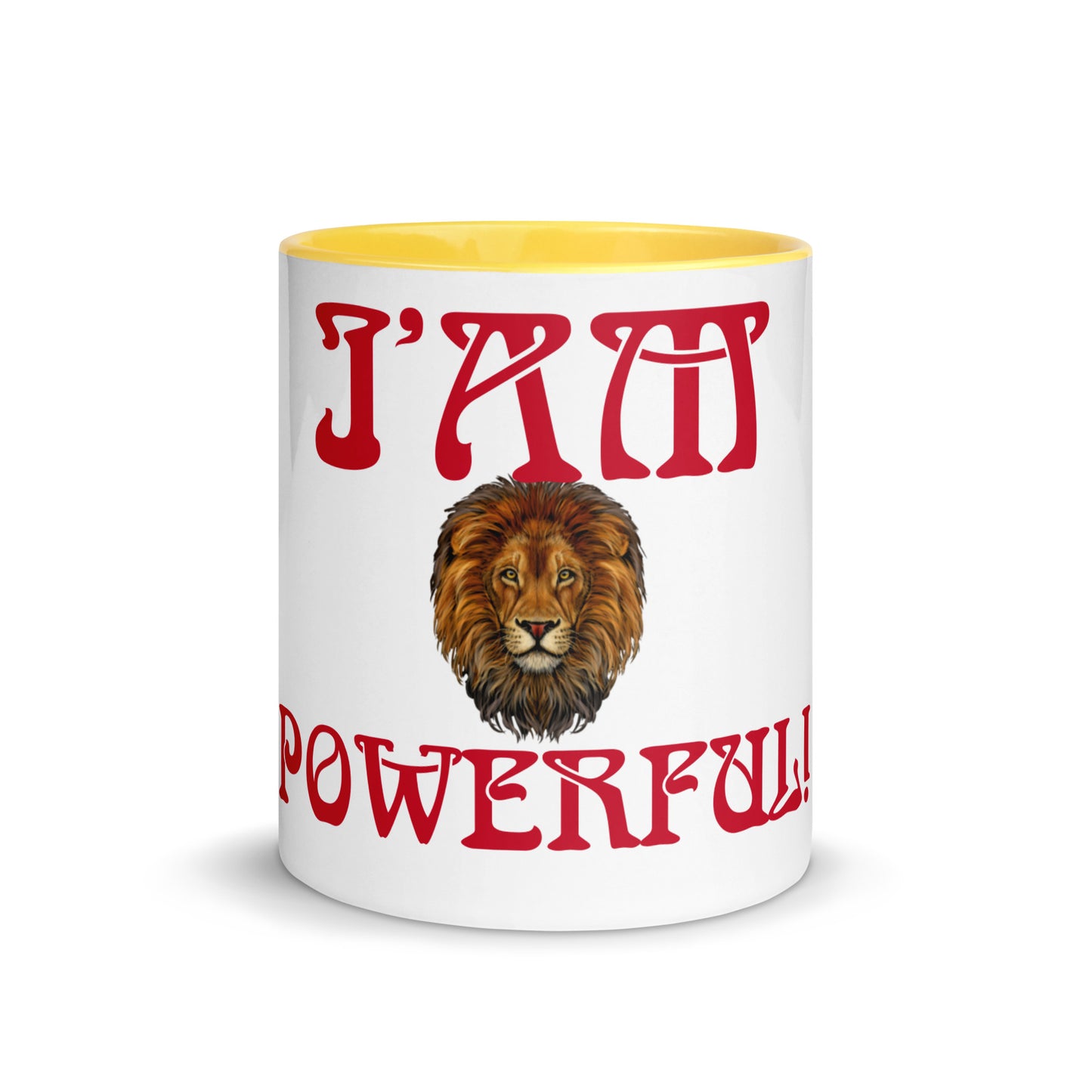 “I’AM POWERFUL!”Mug with Color Inside W/Red Font