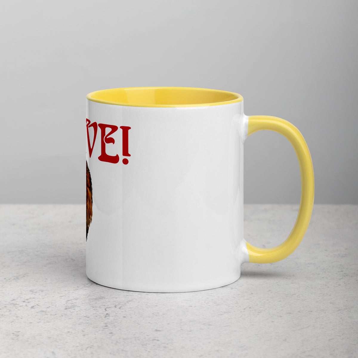 “BRAVE!”Mug W/Color Inside W/Red Font