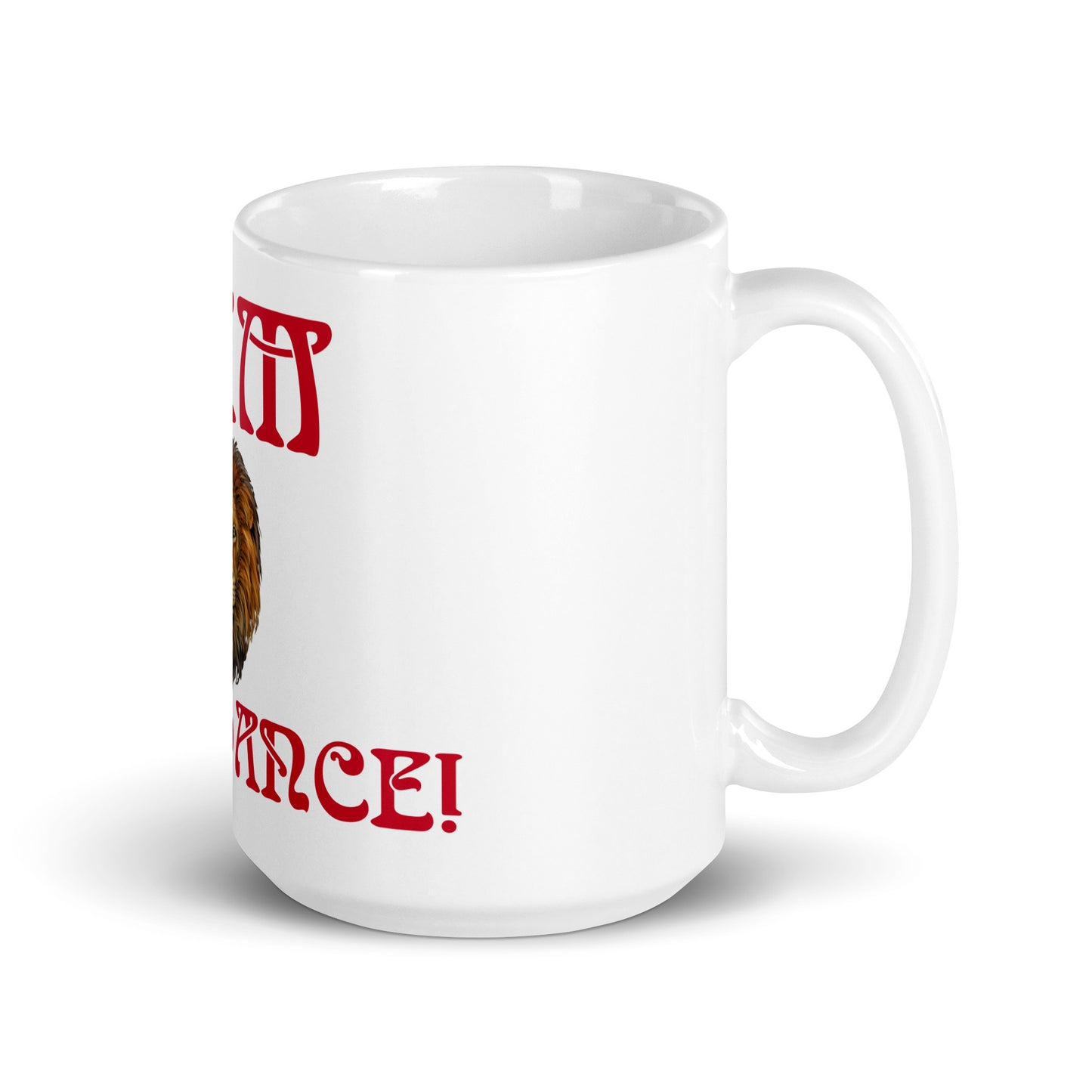 “IAM ABUNDANCE!”White Glossy Mug W/Red Font