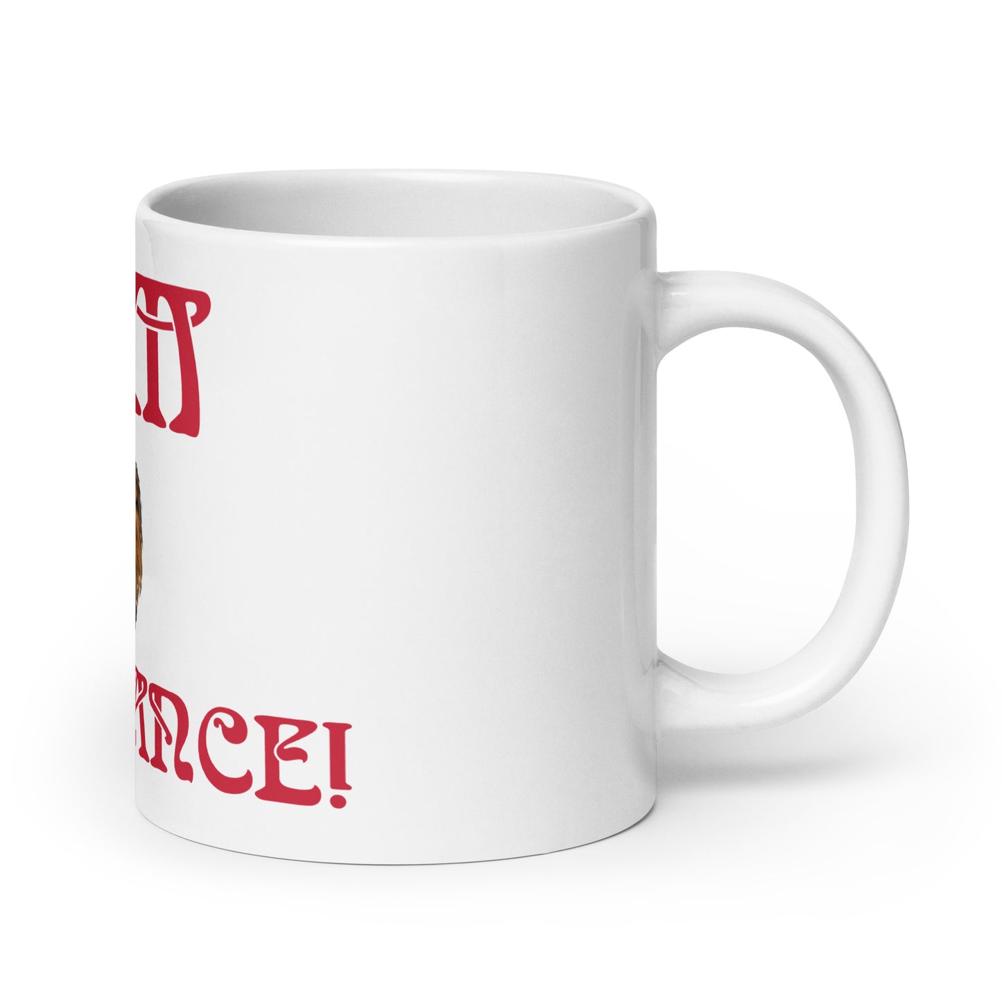 “IAM ABUNDANCE!”White Glossy Mug W/Red Font