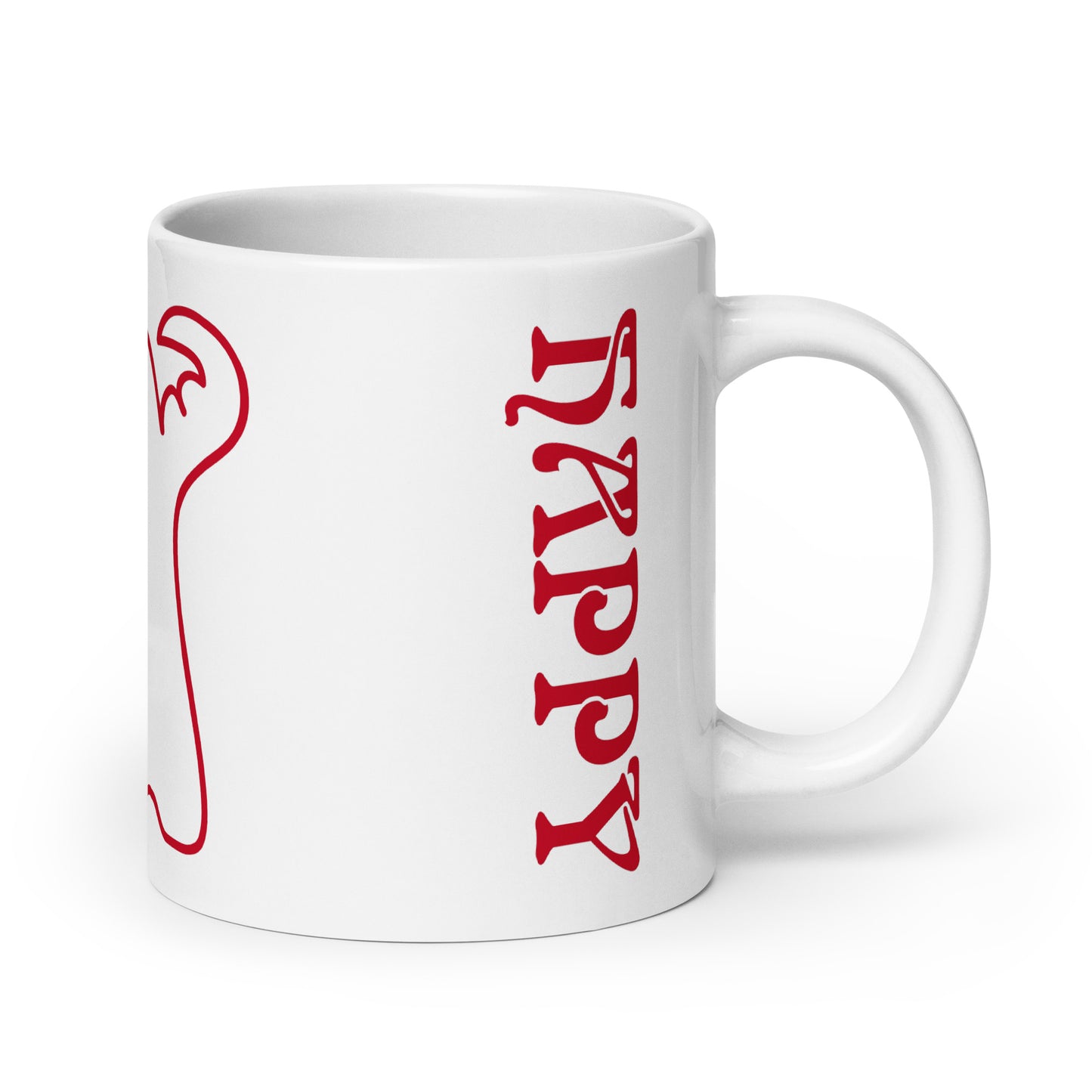 “HAPPY HALLOWEEN RED GHOST!”White Glossy Mug W/Red Font