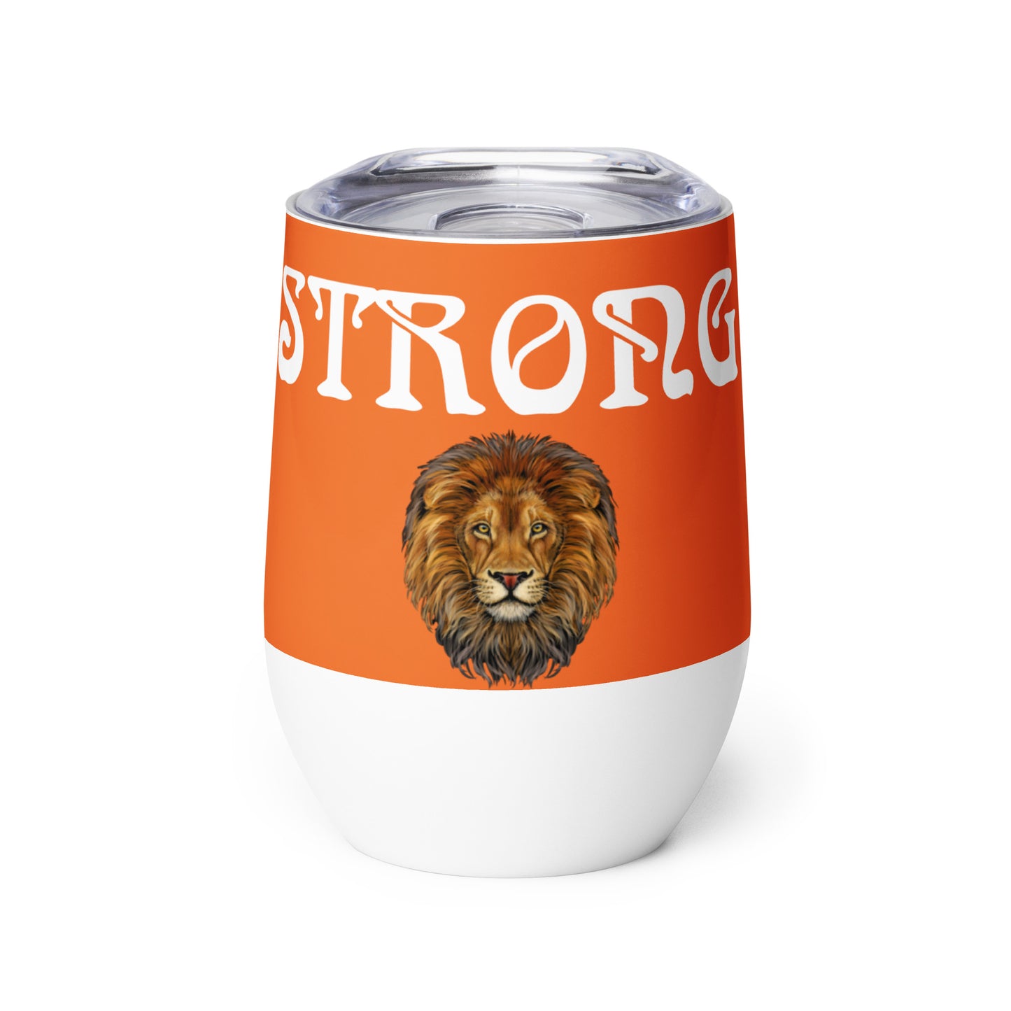 “STRONG”Orange Wine Tumbler W/White Font