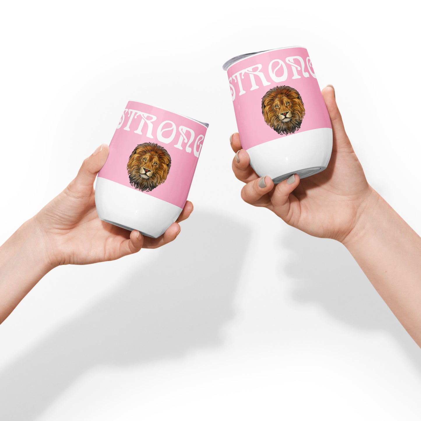 “STRONG”Cotton Candy Wine Tumbler W/White Font