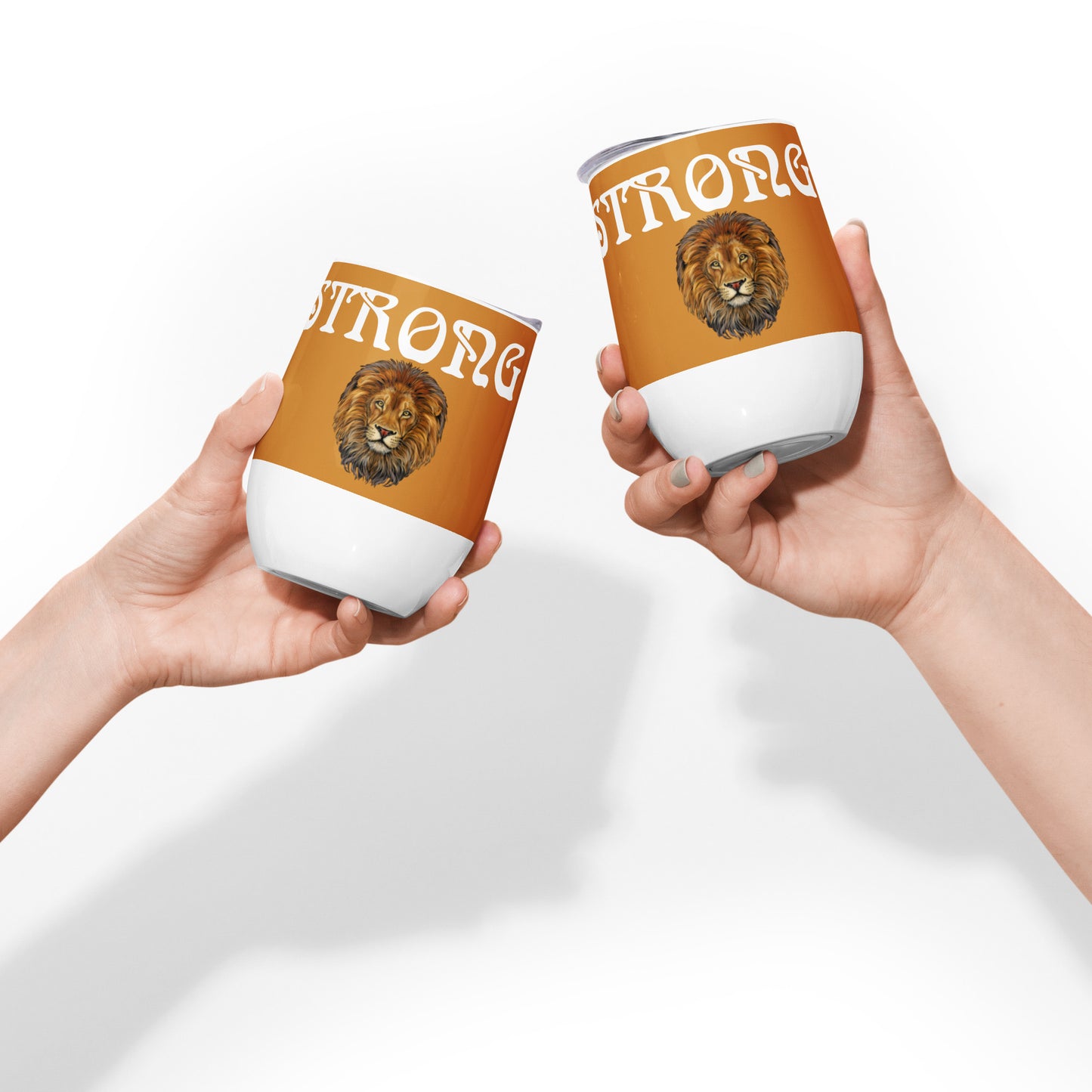 “STRONG”Bronze Wine Tumbler W/White Font