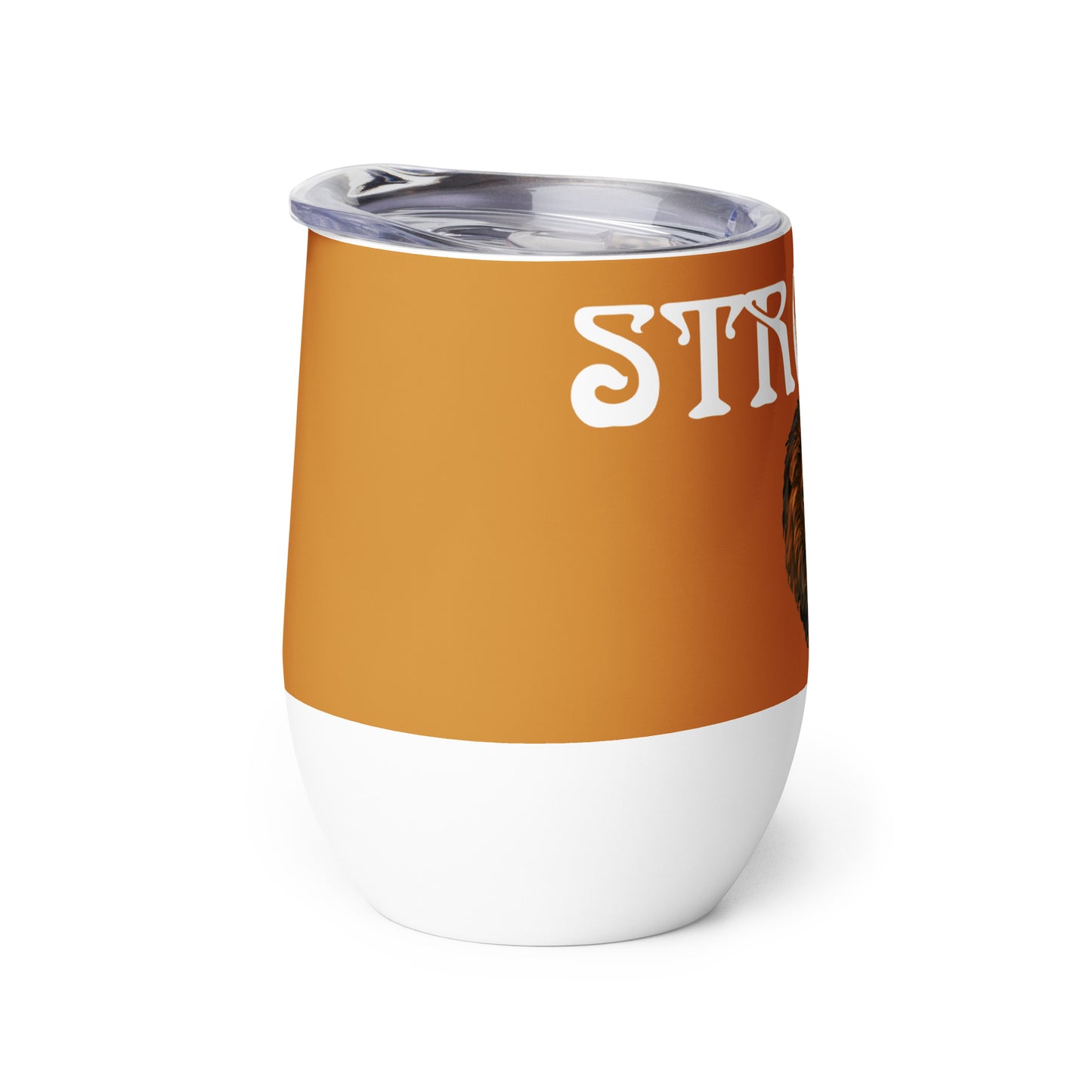 “STRONG”Bronze Wine Tumbler W/White Font