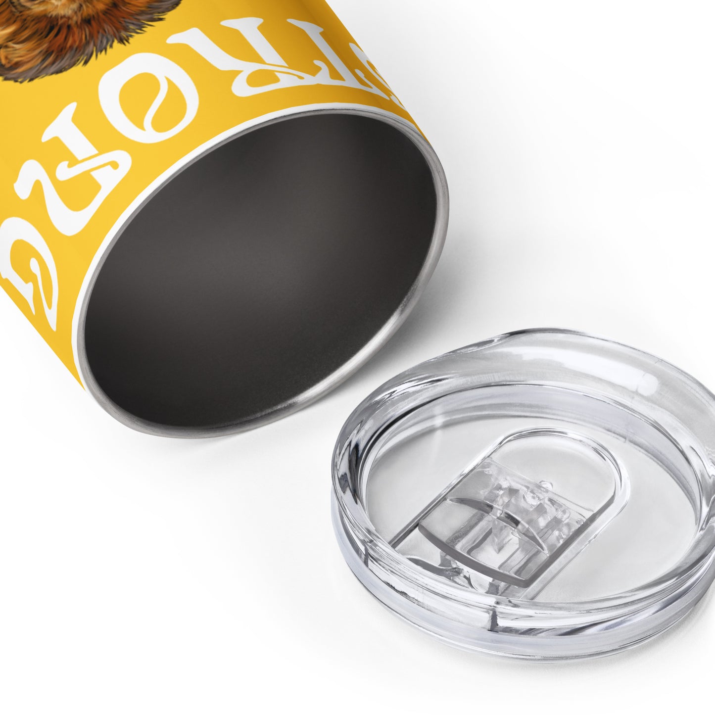“STRONG”Yellow Wine Tumbler W/White Font