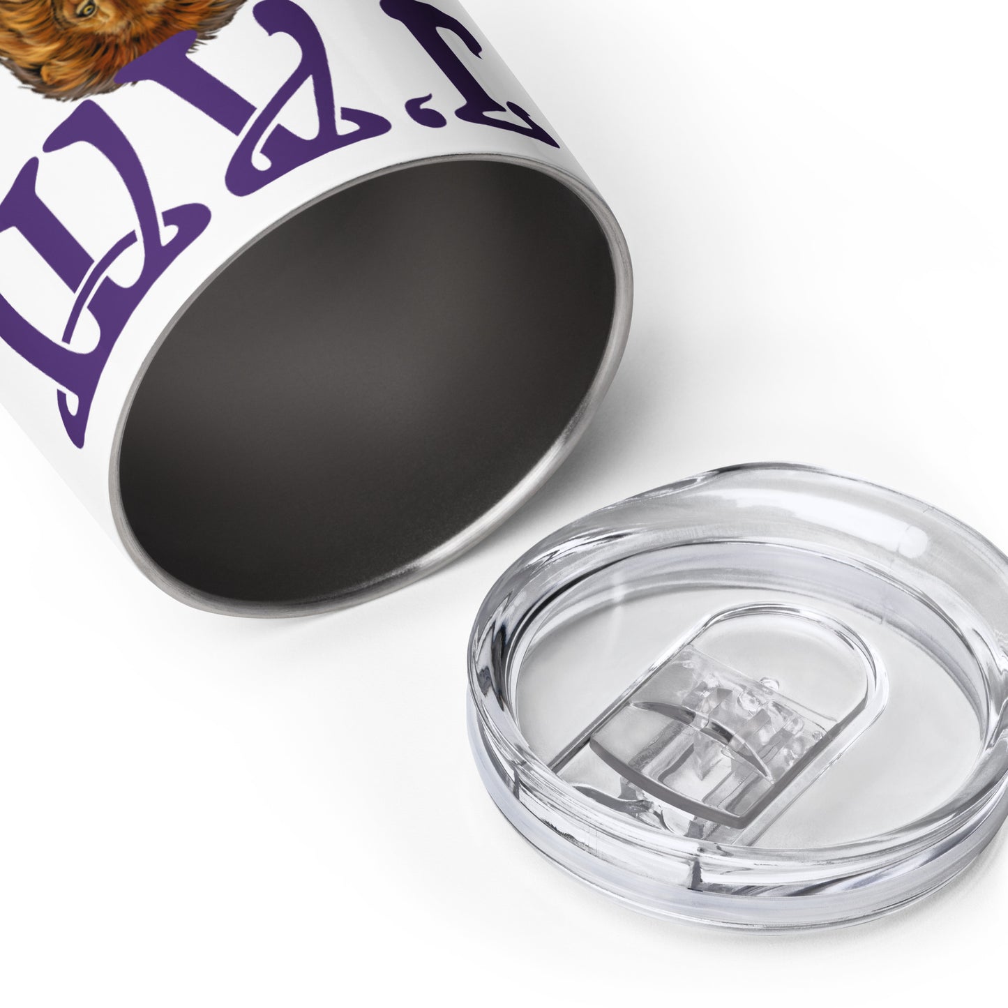 “I’AM STRONG!" White Wine Tumbler W/Purple Font