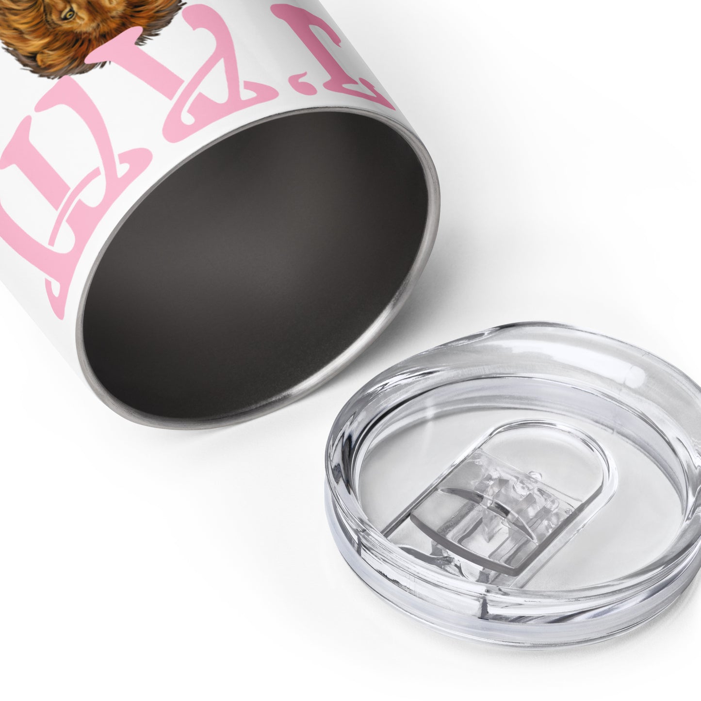 “I’AM STRONG!” White Wine Tumbler W/Cotton Candy Font
