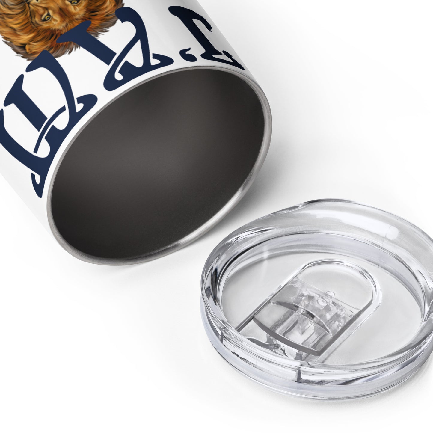 “I’AM STRONG!” White Wine Tumbler W/Navy Font
