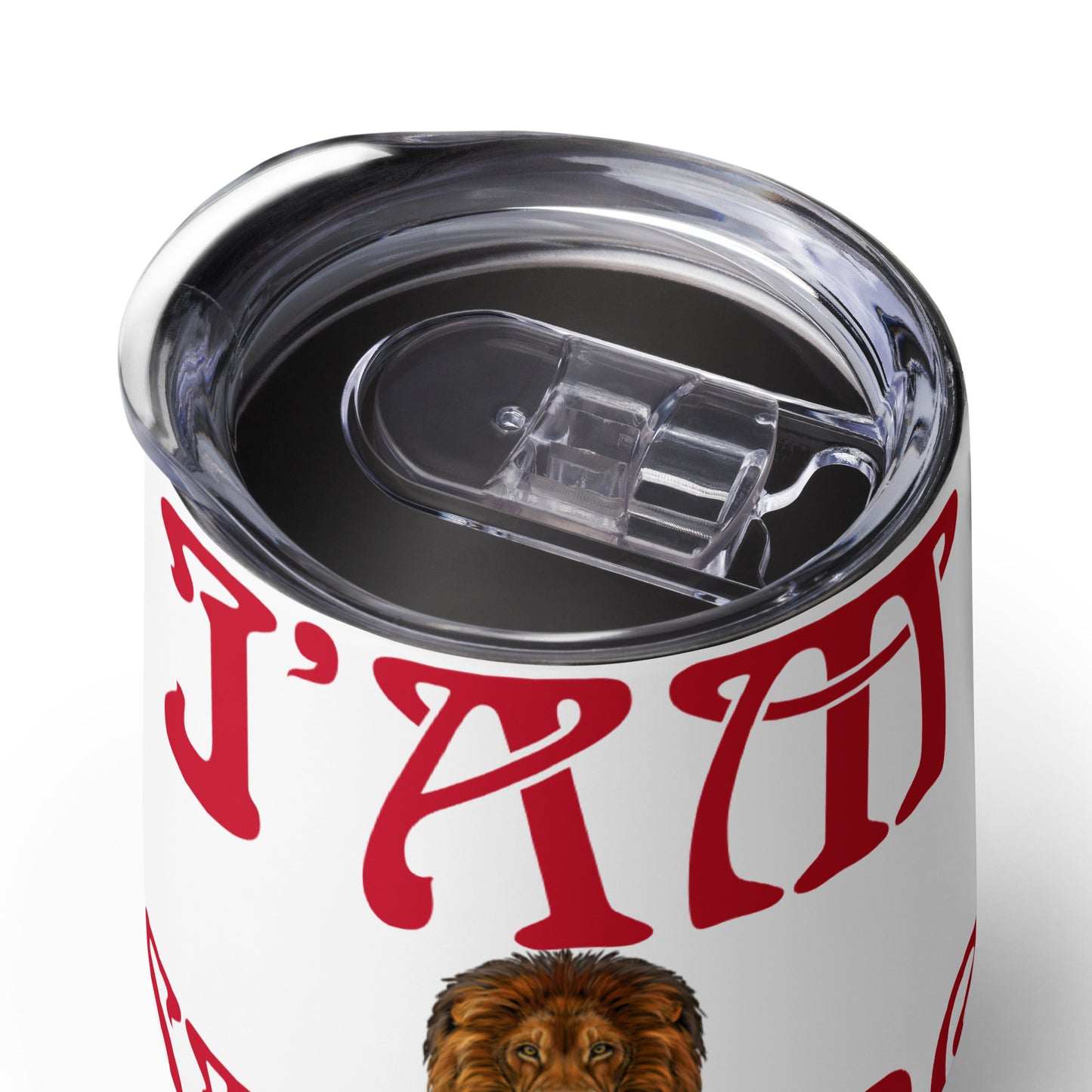 “I’AM STRONG!”White Wine Tumbler W/Red Font