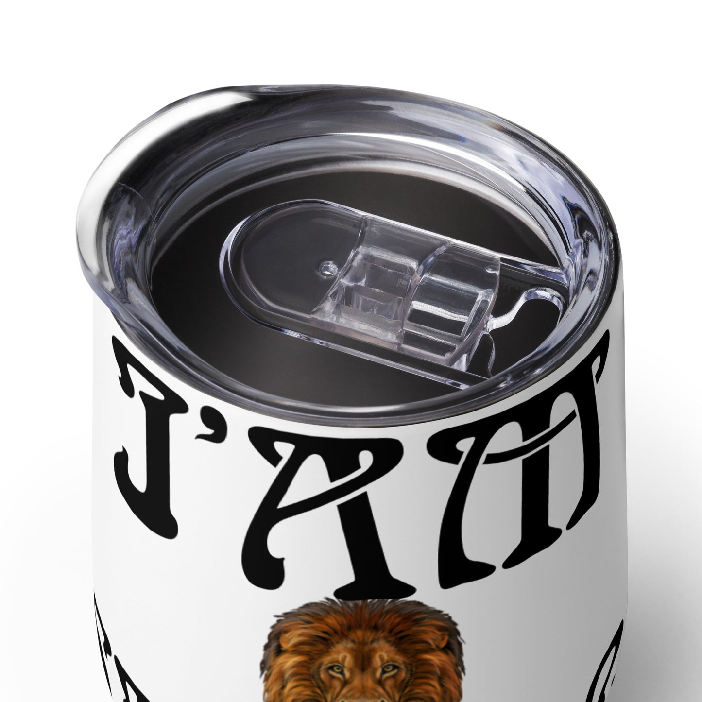“I’AM STRONG!”White Wine Tumbler W/Black Font