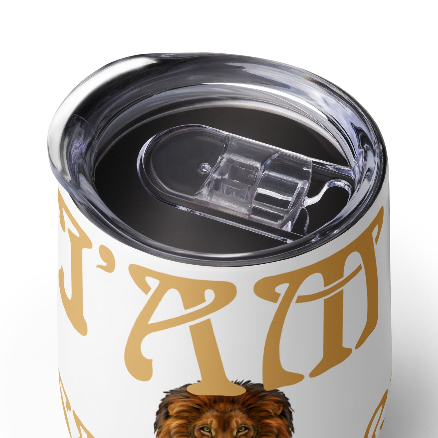 “I’AM STRONG!” White Wine Tumbler W/Fawn Font