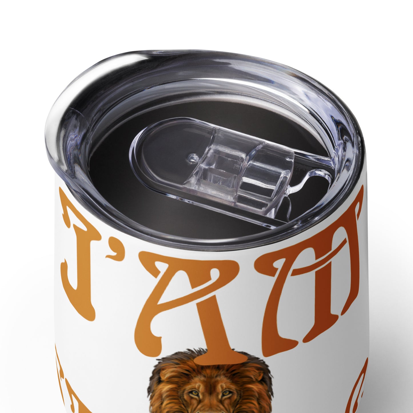 “I’AM STRONG!” White Wine Tumbler W/Bronze Font