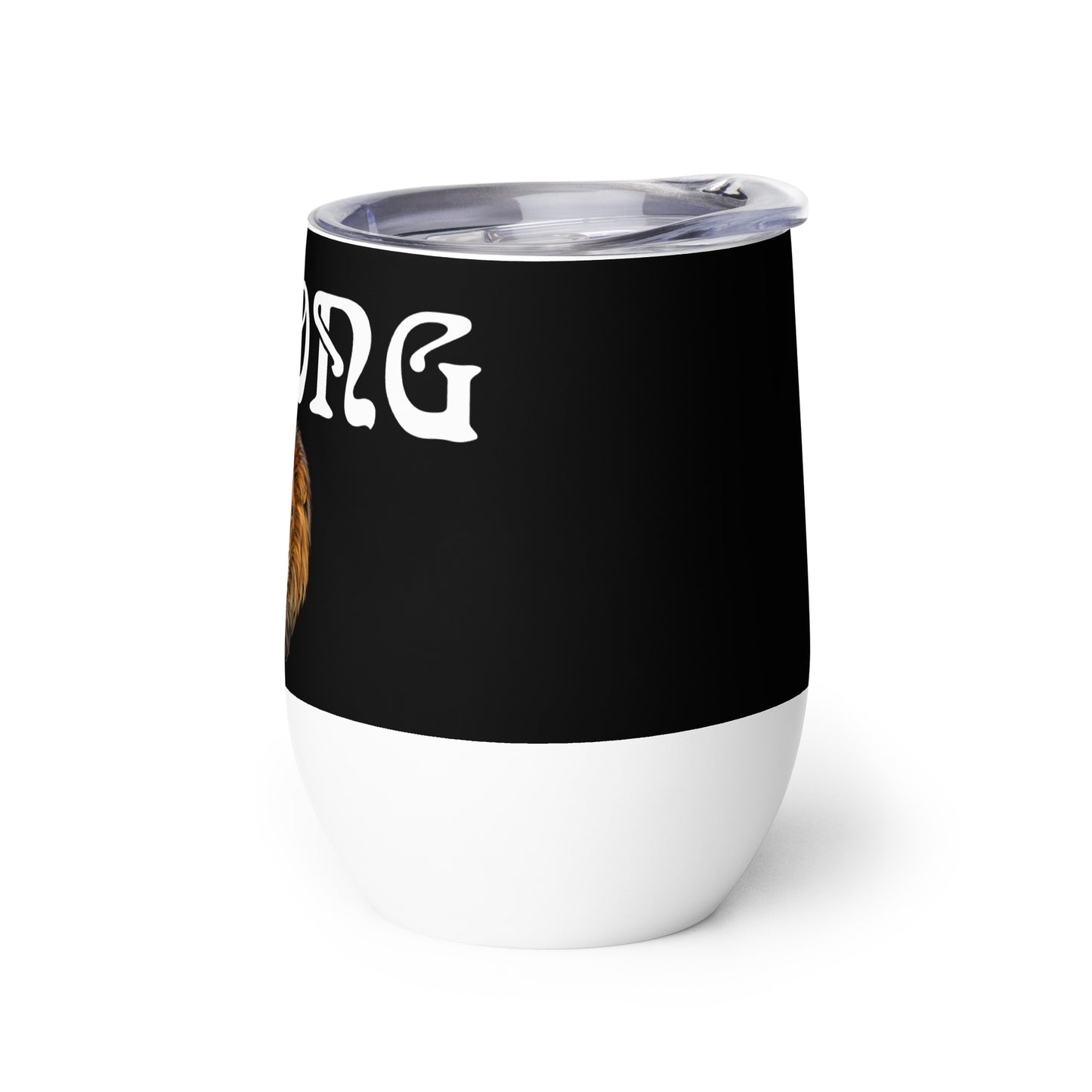 “STRONG”Black Wine Tumbler W/White Font