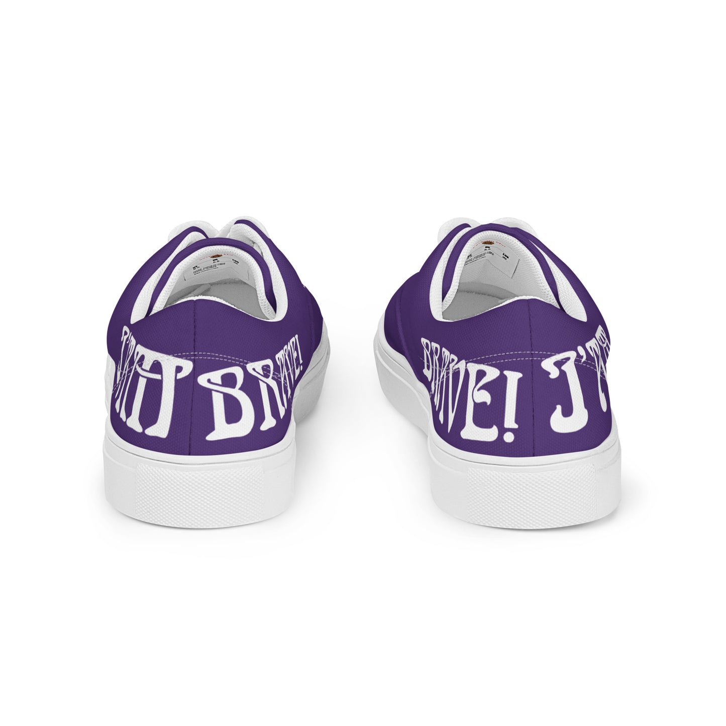 “I’AM BRAVE!”Purple Women’s Lace-Up Canvas Shoes W/White Font