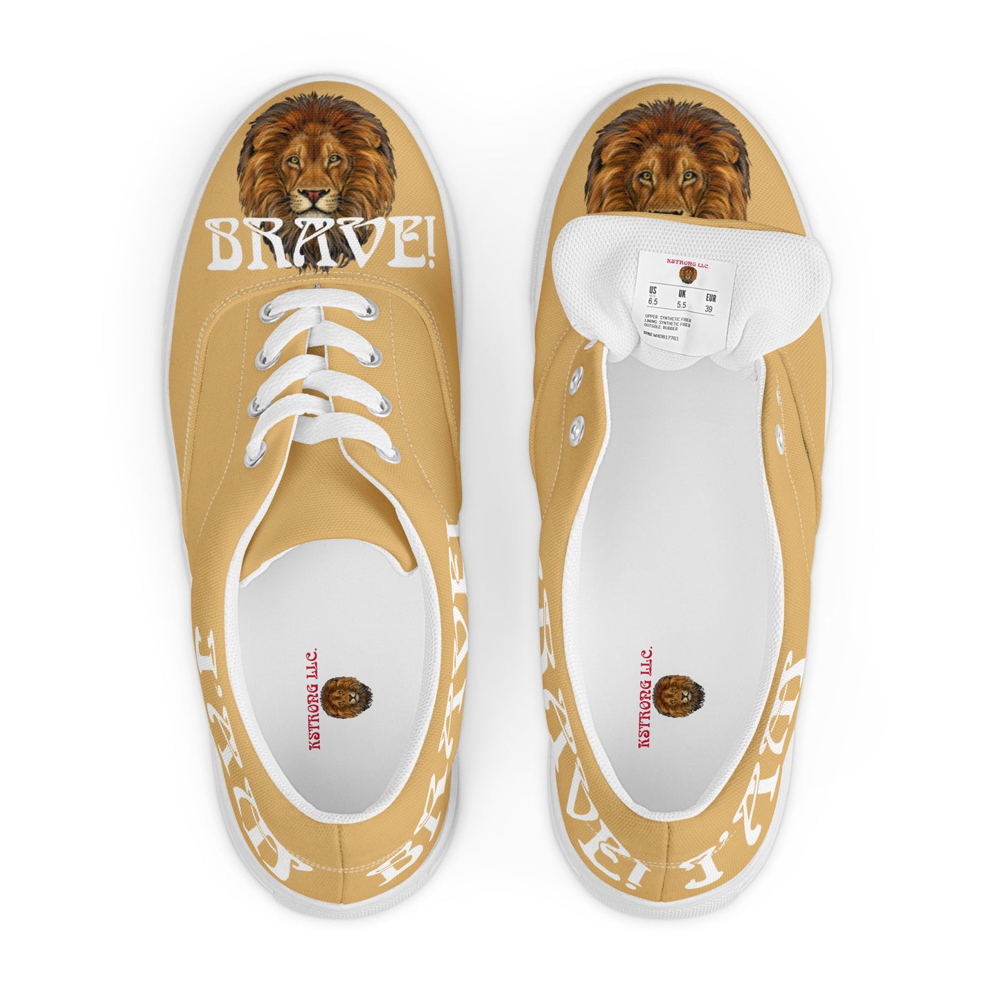 “I’AM BRAVE!” Fawn Women’s Lace-Up Canvas Shoes W/White Font