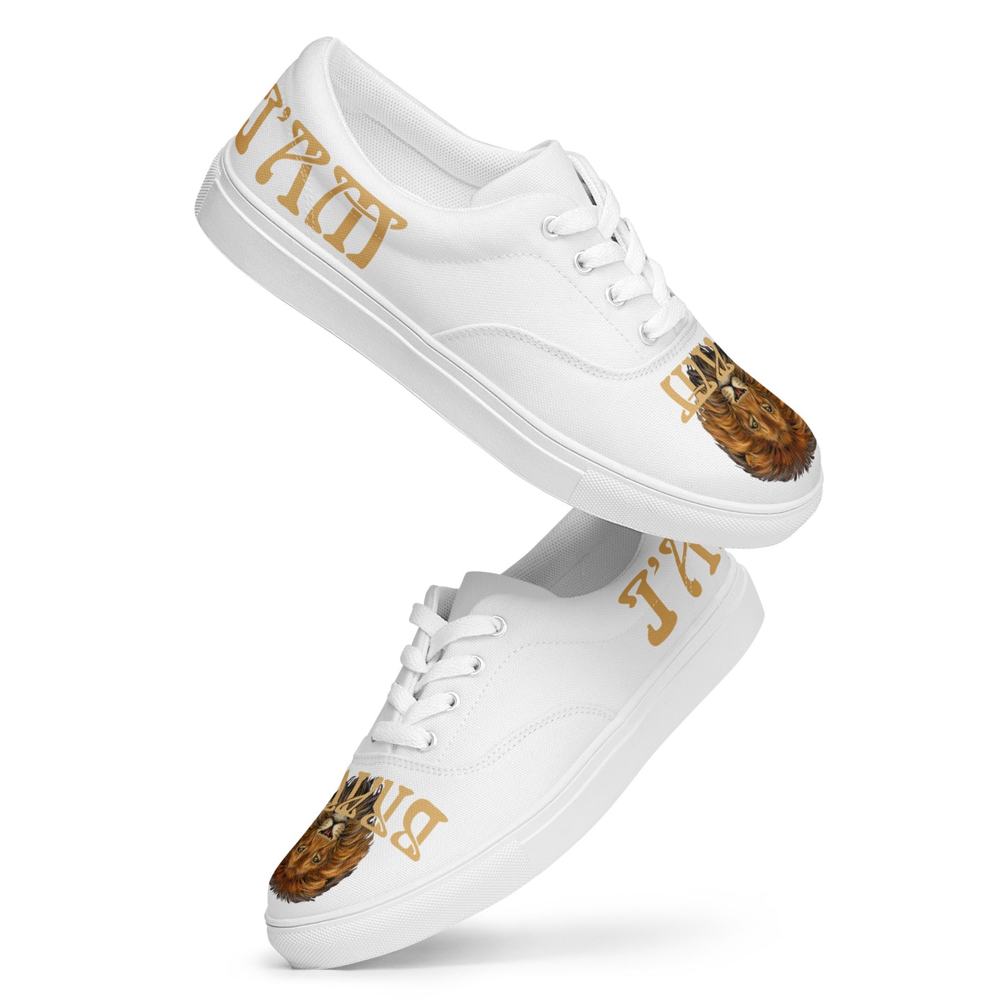 “I’AM BRAVE!”White Women’s Lace-Up Canvas Shoes W/Fawn Font