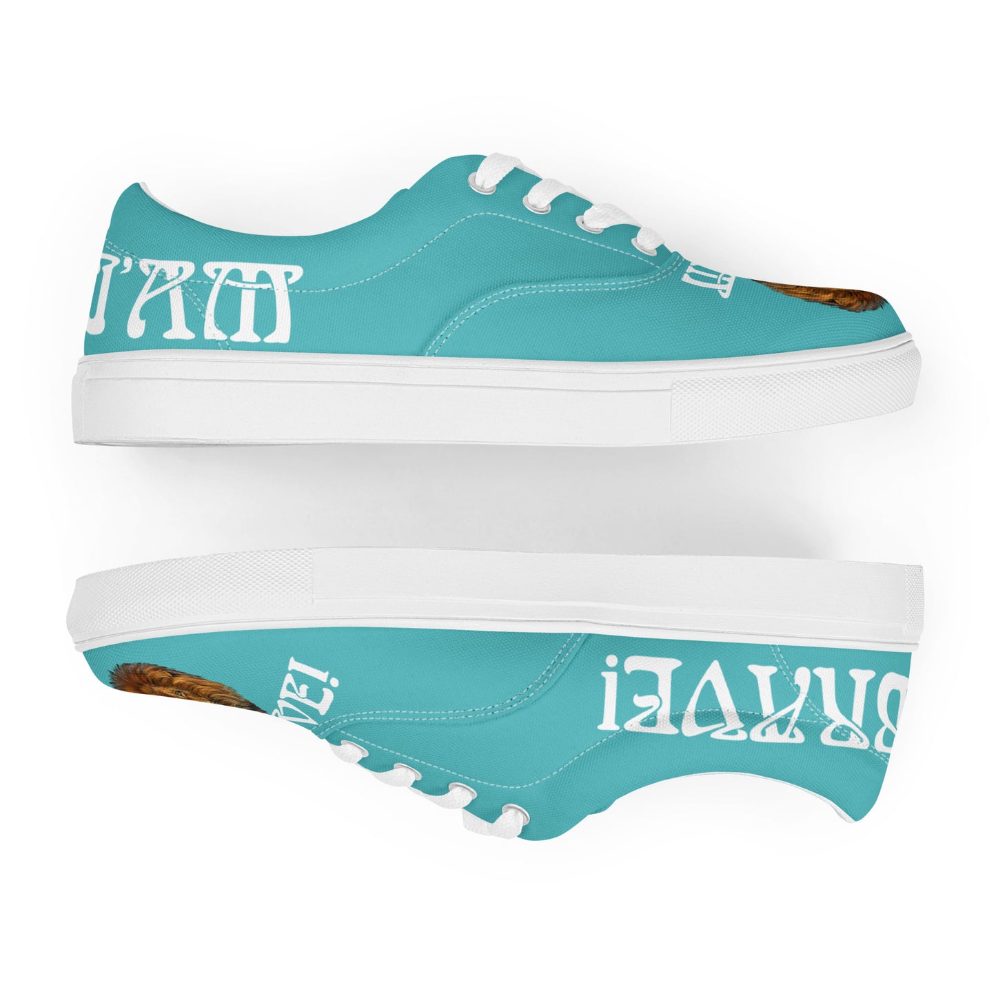 “I’AM BRAVE!”Viking Women’s Lace-Up Canvas Shoes W/White Font