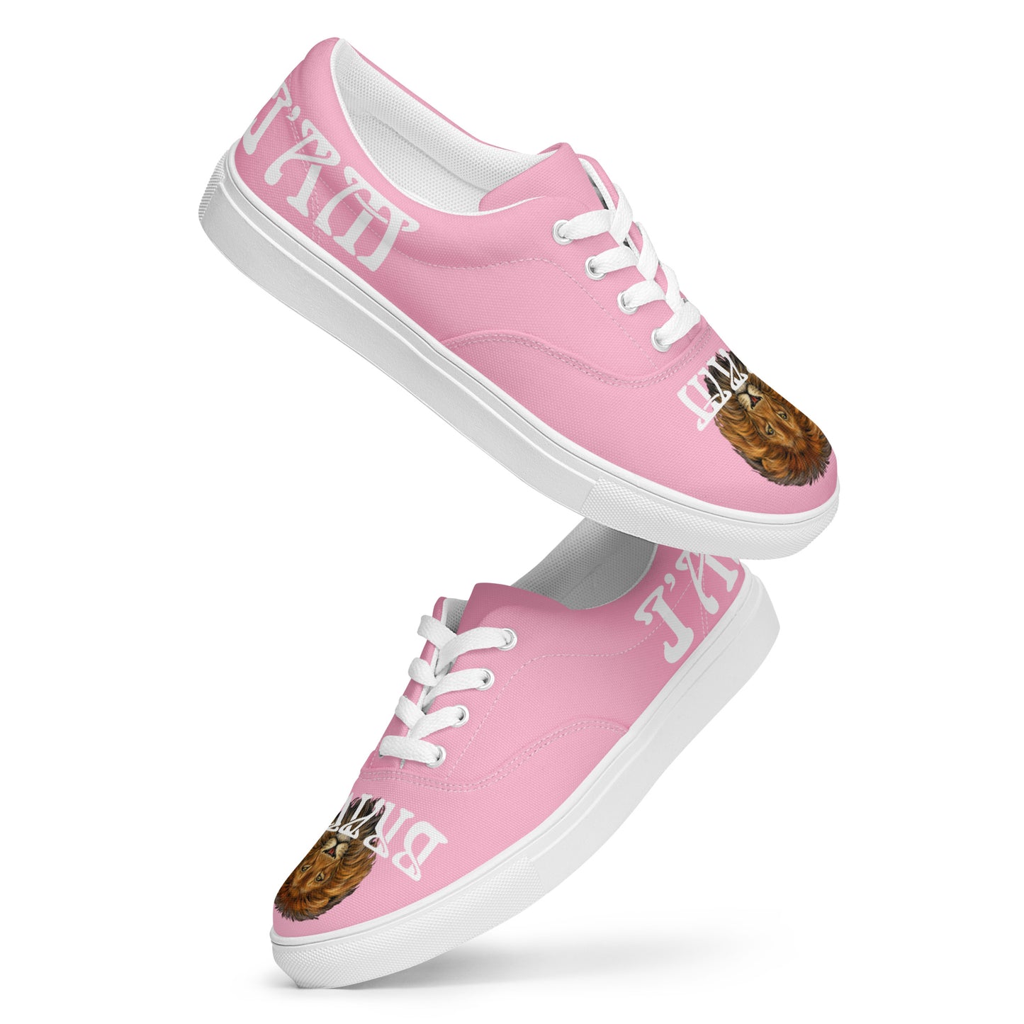 “I’AM BRAVE!” Cotton Candy Women’s Lace-Up Canvas Shoes W/White Font