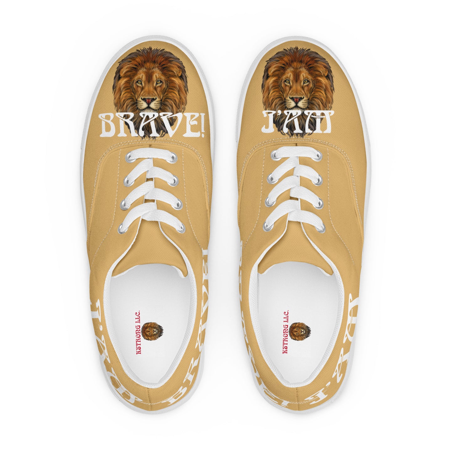 “I’AM BRAVE!” Fawn Women’s Lace-Up Canvas Shoes W/White Font