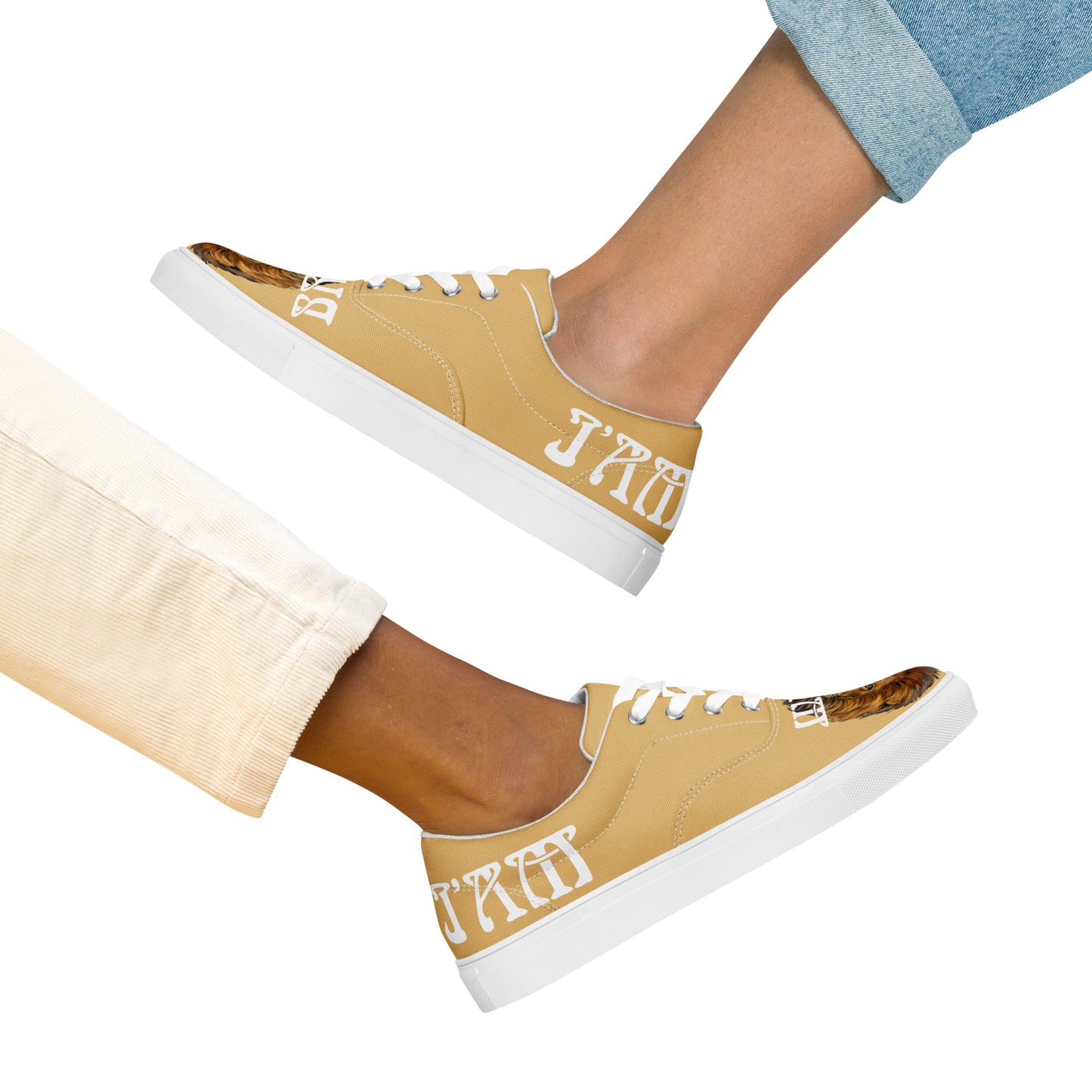 “I’AM BRAVE!” Fawn Women’s Lace-Up Canvas Shoes W/White Font