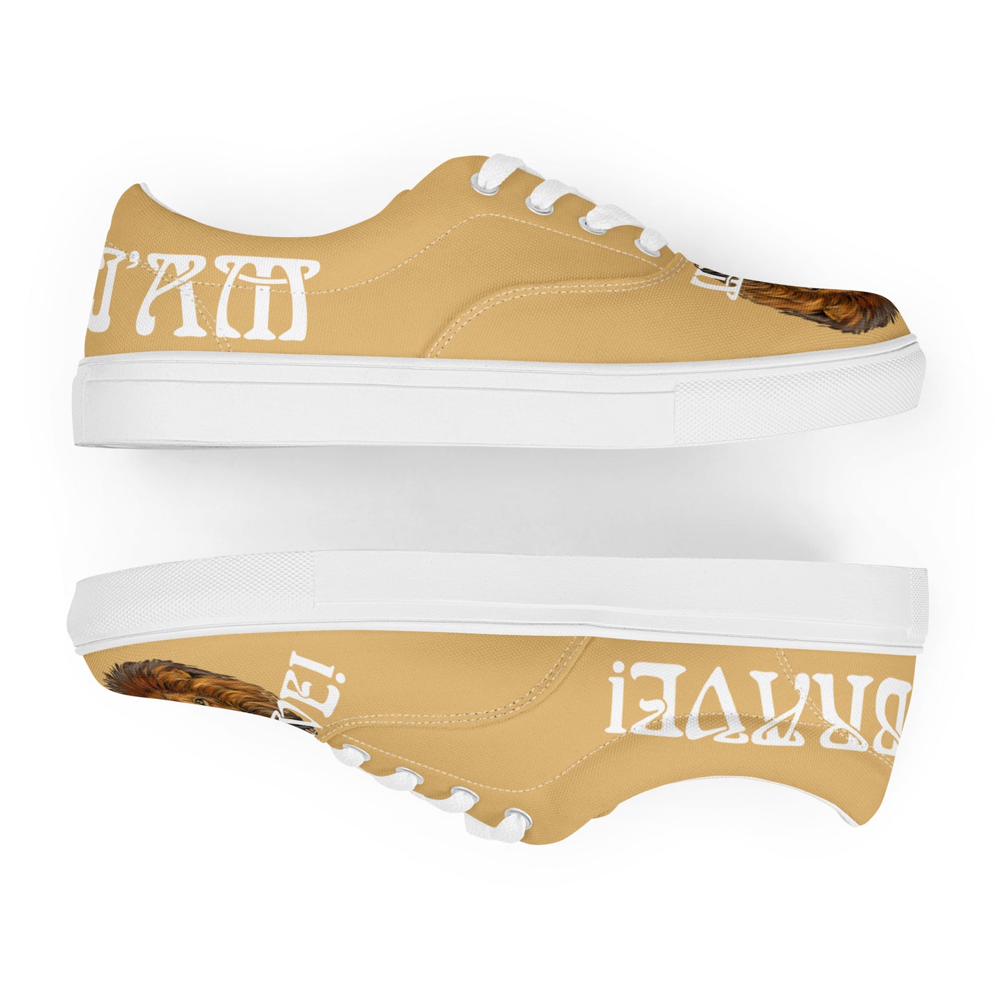 “I’AM BRAVE!” Fawn Women’s Lace-Up Canvas Shoes W/White Font